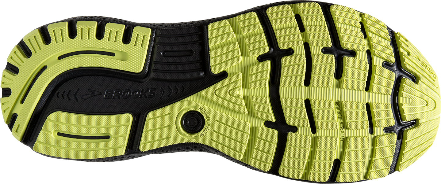 Men's Ghost 16 Extra Wide Running Shoes - Size 040 in Primer/Grey/Lime - Lightweight Cushioned Sneakers for Jogging, Gym Workouts & Daily Walking