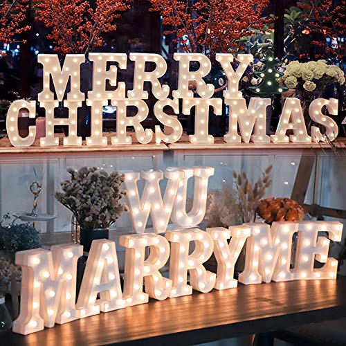 LED Marquee Letter Lights - Battery Powered Warm White Alphabet Wall Sign for Wedding, Birthday, Christmas Decor - Romantic Home Lighting & Party Decoration (Letter I)