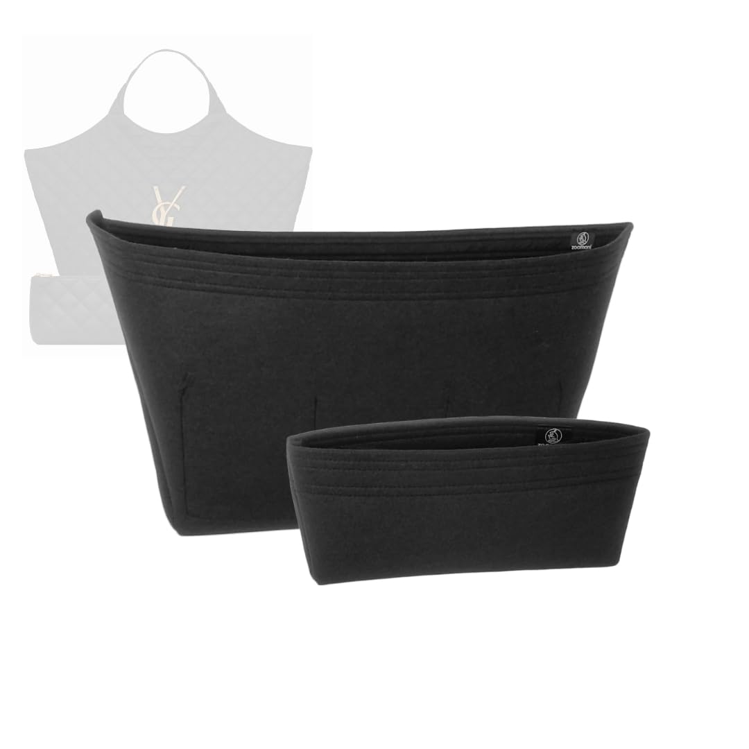 Premium Felt Bag Organizer Insert for Saint Laurent ICARE Maxi Shopping Bag - 2-Piece Set, Handmade Purse Liner with Soft Structure Support (20 Colors) | Perfect for Travel, Work & Daily Use to Keep Essentials Organized