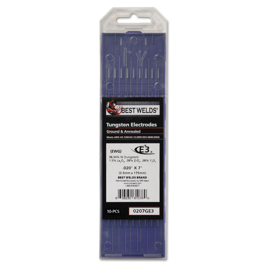 Premium E3 Tungsten Electrodes for TIG Welding - 10 Pack (2% Lanthanated) - High-Performance Welding Rods for Stainless Steel, Aluminum & Alloys - Perfect for Automotive, Aerospace & DIY Metal Fabrication