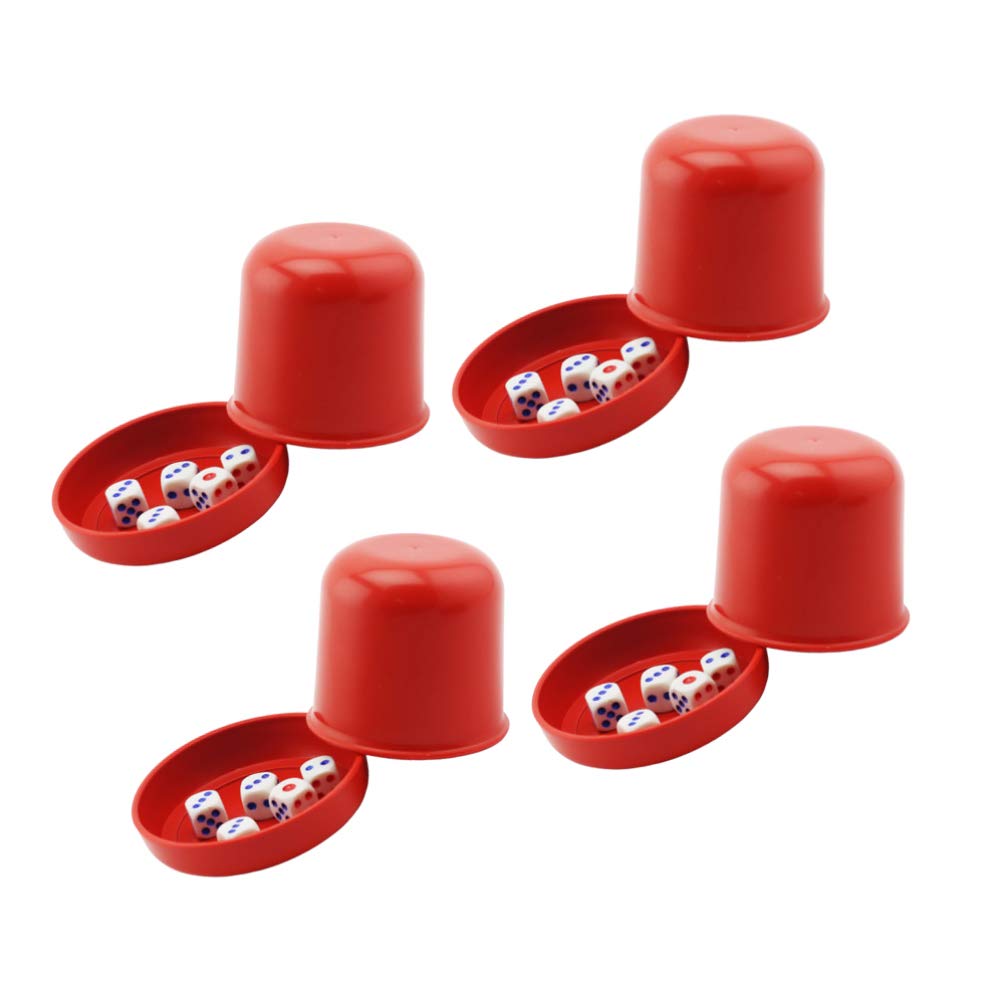 NUOBESTY Professional Dice Cup Set with 5 Plastic Dot Dices - Perfect for Liar's Dice, Yahtzee, Farkle Games | Anti-Cheating Dice Box for Bars, KTV, Parties & Family Game Nights (Black)
