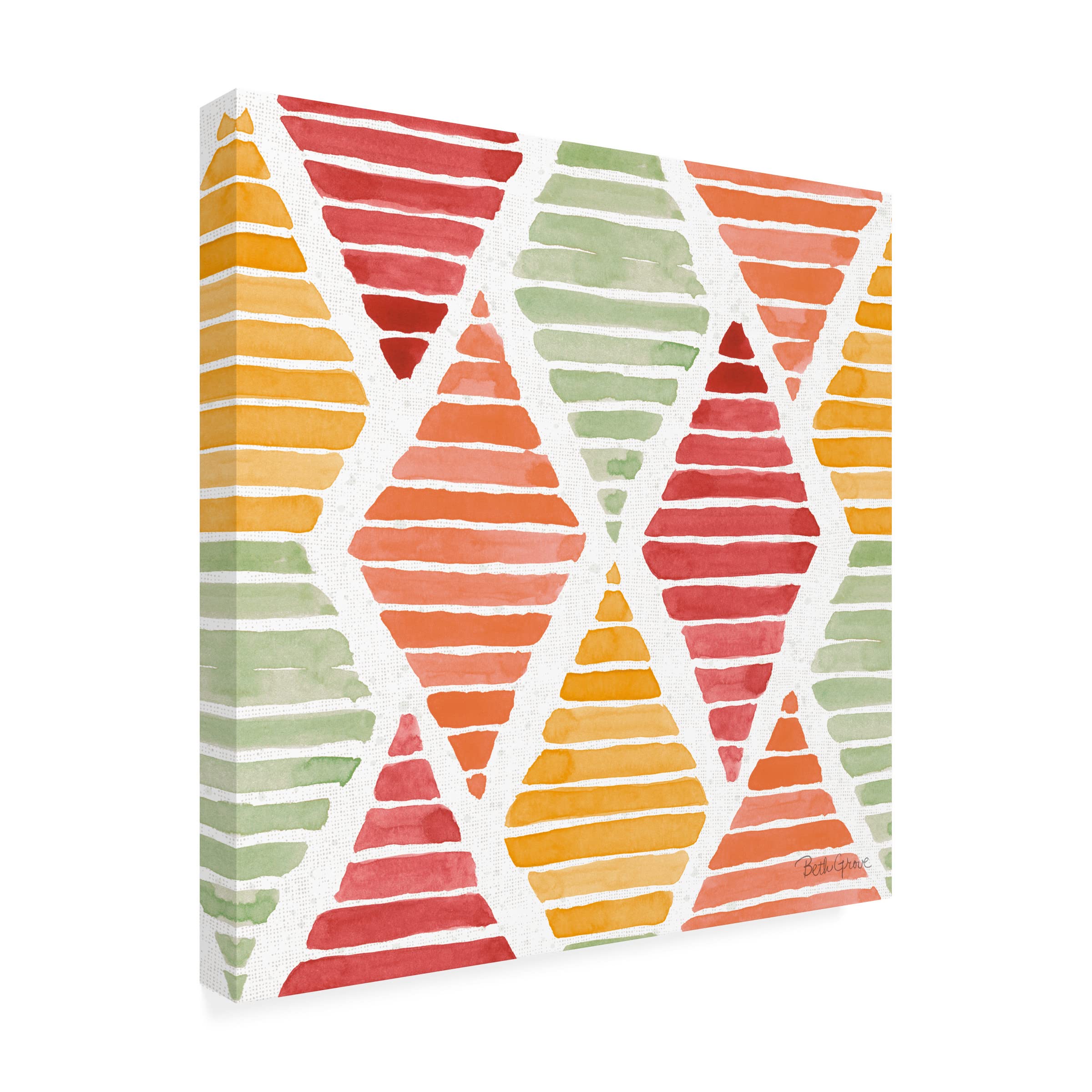 Beth Grove 'Harvest Bouquet Pattern IIA' Floral Canvas Wall Art - Handmade Home Decor for Living Room, Bedroom & Office