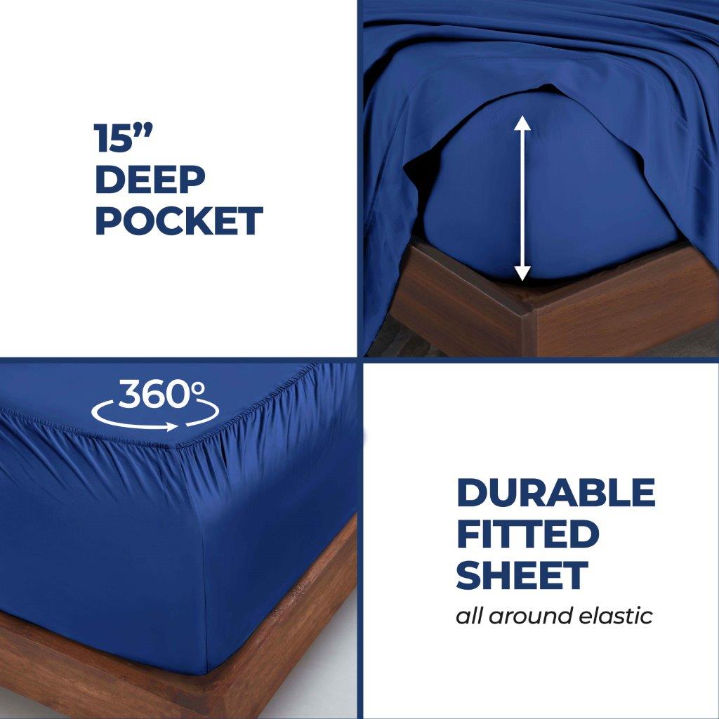 Premium 300 Thread Count Modal Deep Pocket Sheet Set - Soft & Breathable Bedding for Ultimate Comfort - Perfect for Master Bedroom, Guest Room, or Vacation Home