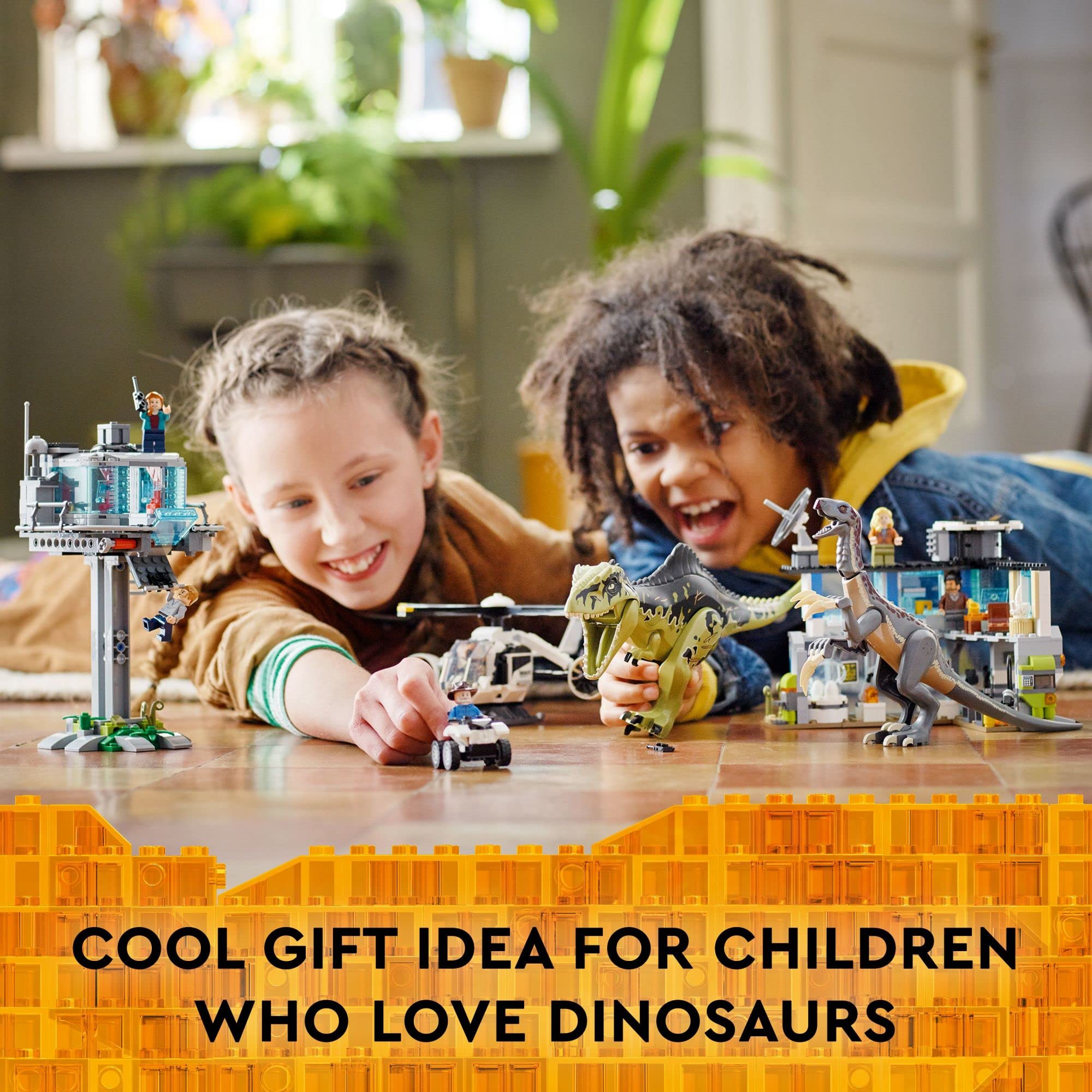 LEGO Jurassic World Giganotosaurus & Therizinosaurus Attack 76949 Dinosaur Building Set with 2 Dinosaur Figures, ATV Vehicle, Helicopter & Garage - Creative Construction Toy Gift for Kids, Boys & Girls - Perfect for Jurassic Park Play Scenes and Dinosaur Adventure Storytelling
