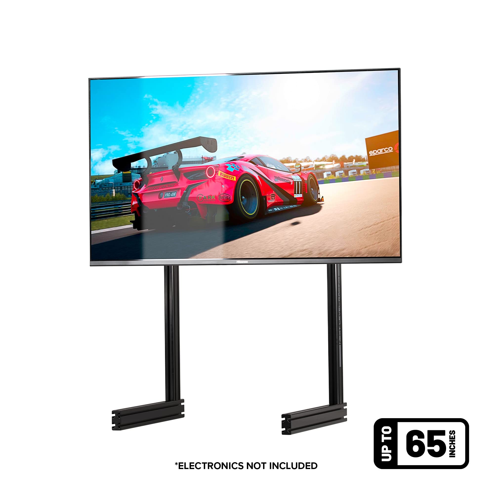Next Level Racing Elite Freestanding Single Monitor Stand - Black Edition (NLR-E035) | Adjustable Height Racing Simulator Stand for PC & Console Gaming | Perfect for Home Racing Setup & Esports Tournaments