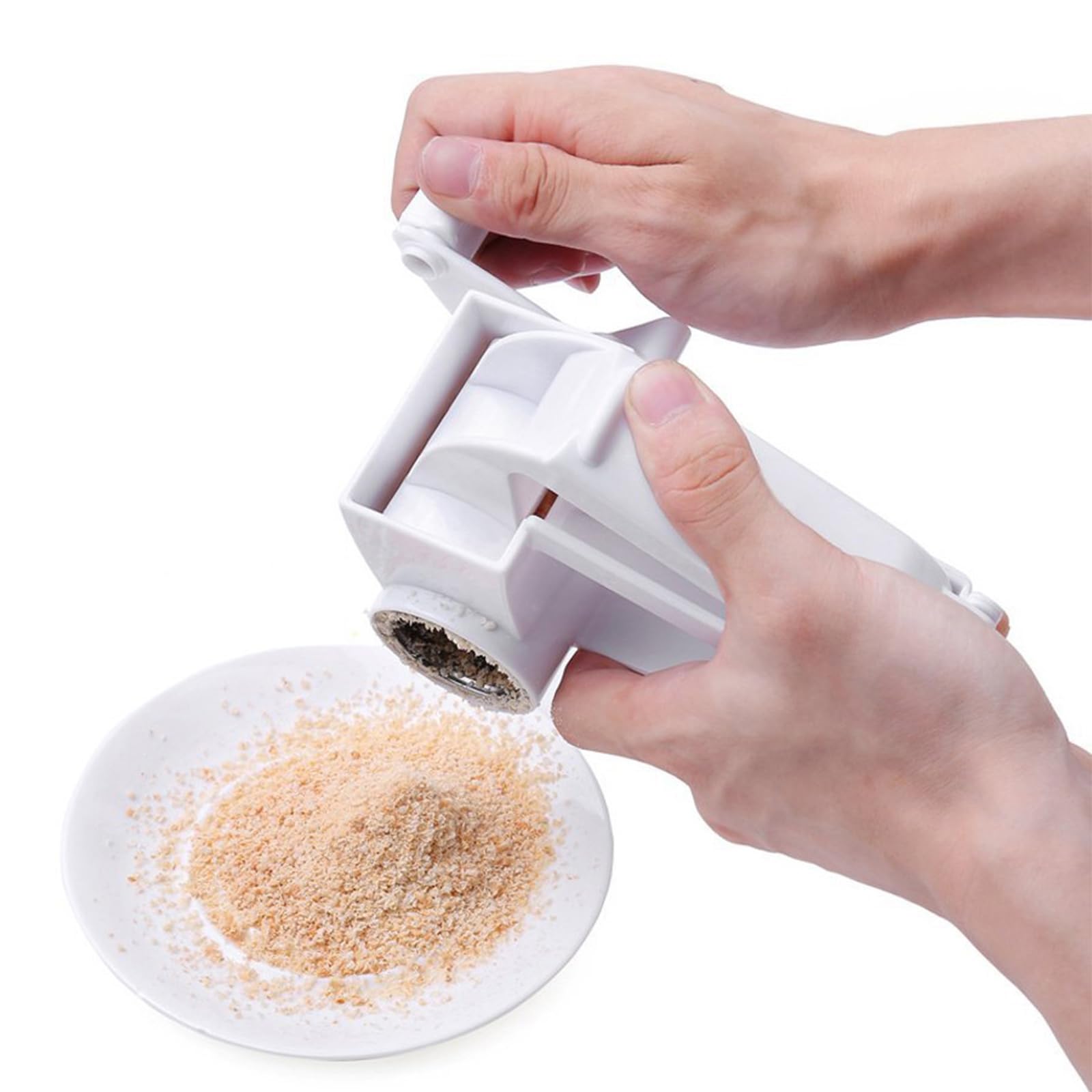Stainless Steel Rotary Cheese Grater with Ergonomic Handle - Perfect for Parmesan, Hard Cheese & Chocolate Shredding - Ideal for Cooking, Baking & Garnishing Dishes