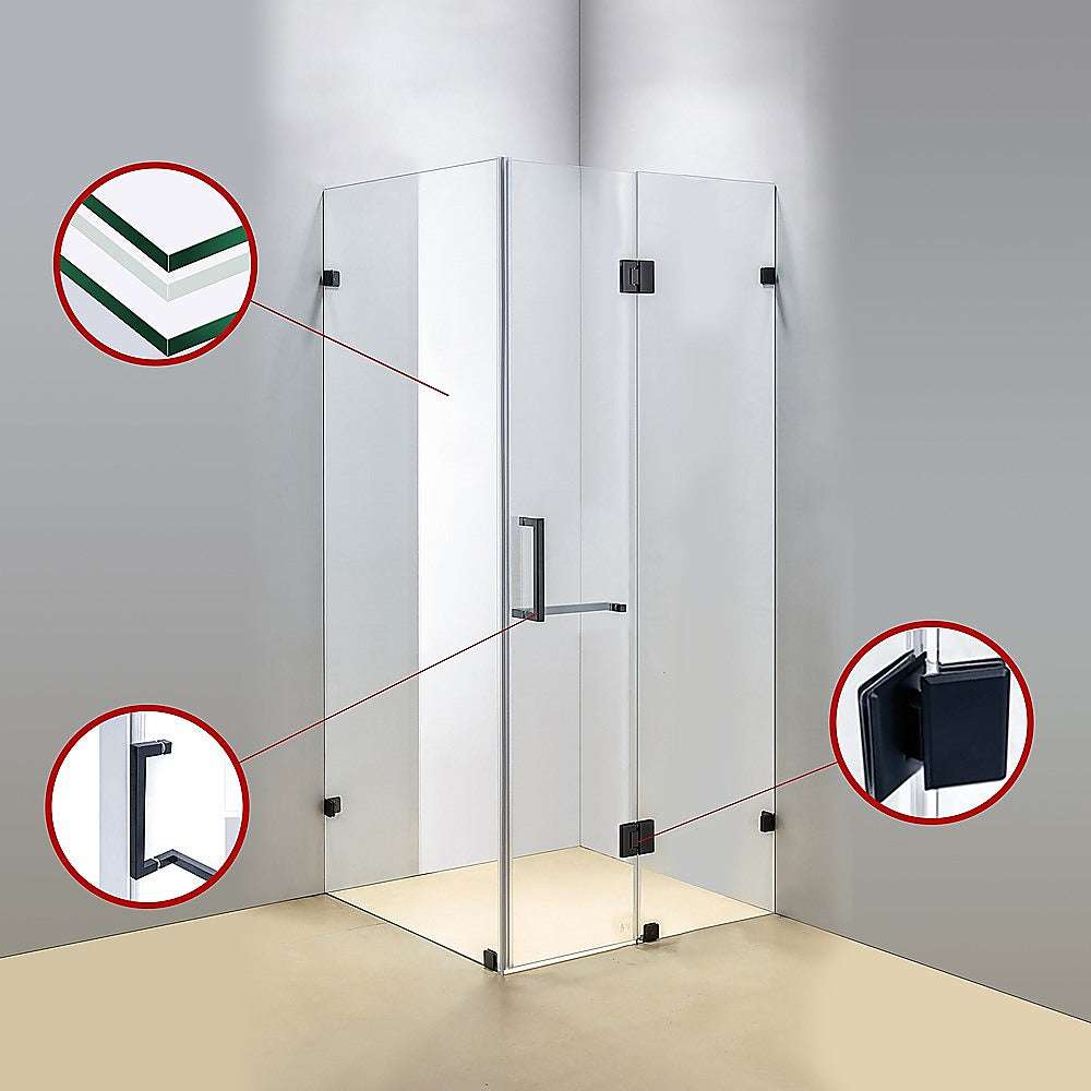 Frameless 10mm Glass Shower Screen 1200 x 900mm - Modern Bathroom Upgrade by Della Francesca - Perfect for Walk-in Showers & Bathroom Renovations