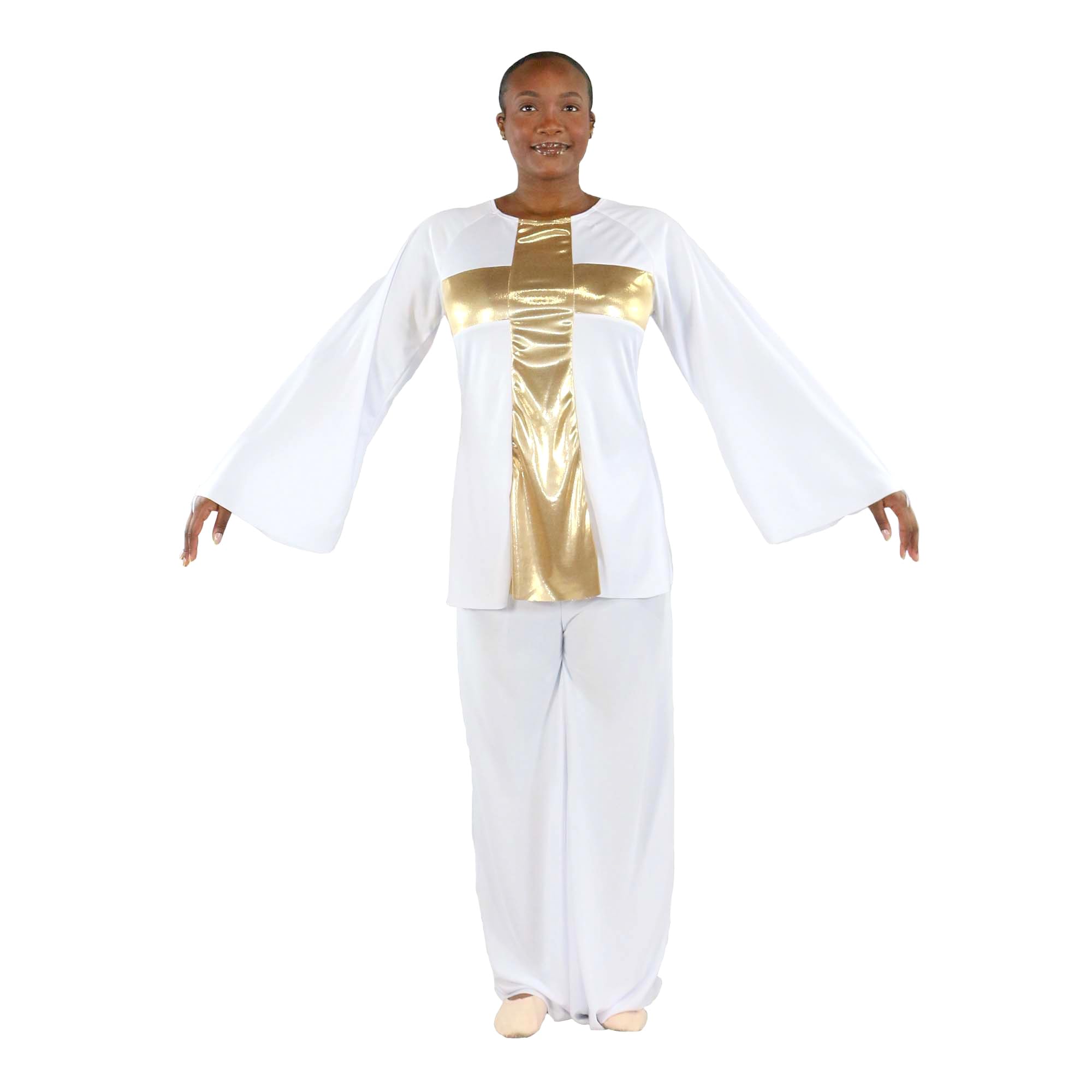 DanZcue Women's Worship & Praise Dance Cross Pullover Top - Comfortable Church Performance & Christian Dance Apparel for Women