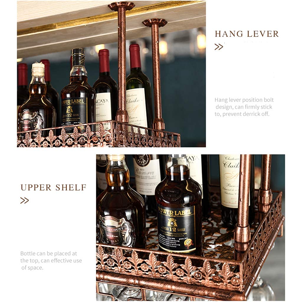 Industrial Metal Wall Mounted Wine Rack - 80Cm Retro Bar Decor for Wine Bottles & Stemware Storage | Perfect for Home, Kitchen, Restaurant & Wine Cellar Organization