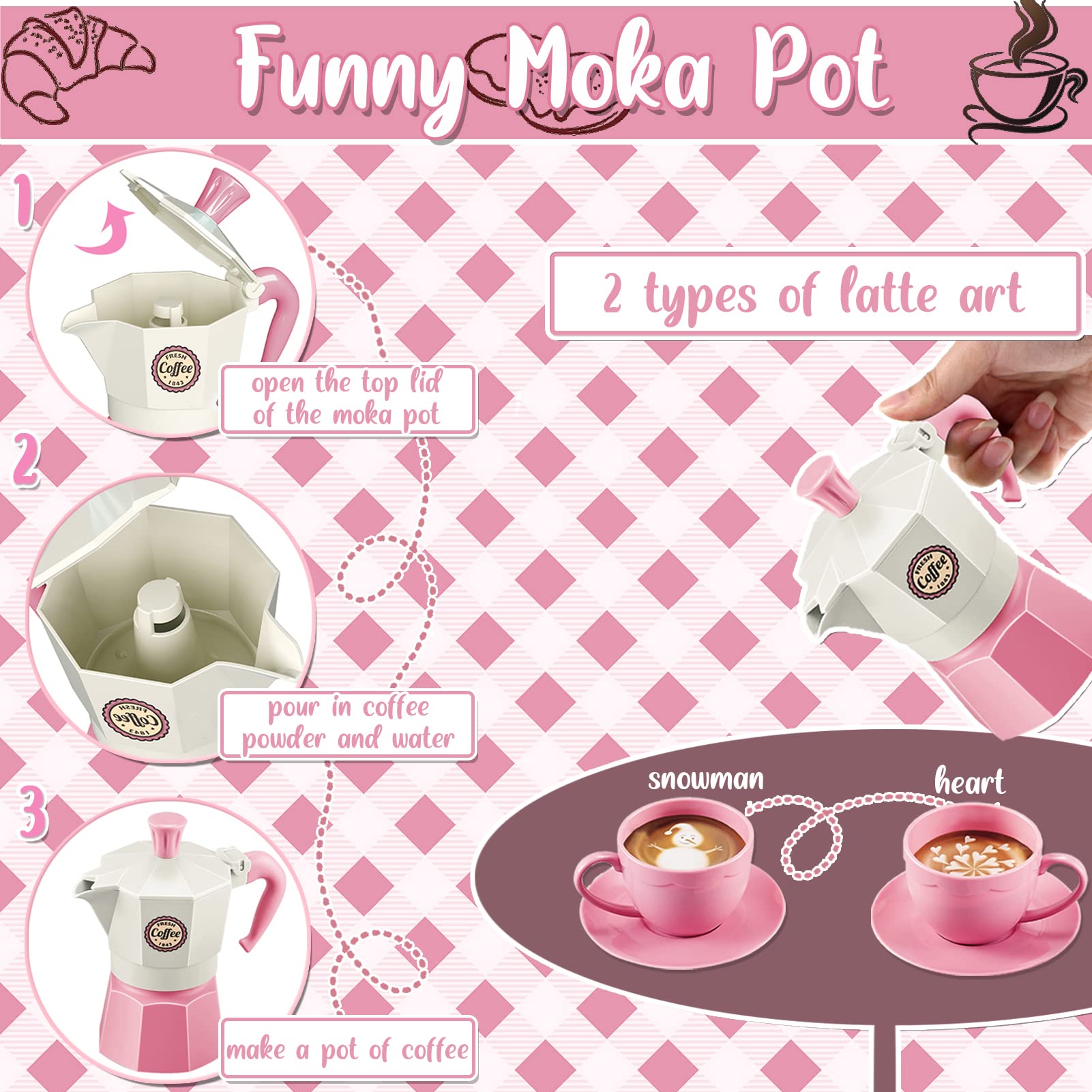 STAY GENT Kids Tea Party Set - 38-Piece Pretend Play Kitchen Toy with Plastic Coffee & Dessert for Girls & Boys Ages 2-6 - Perfect for Birthday Gifts, Tea Parties & Pretend Play Scenes