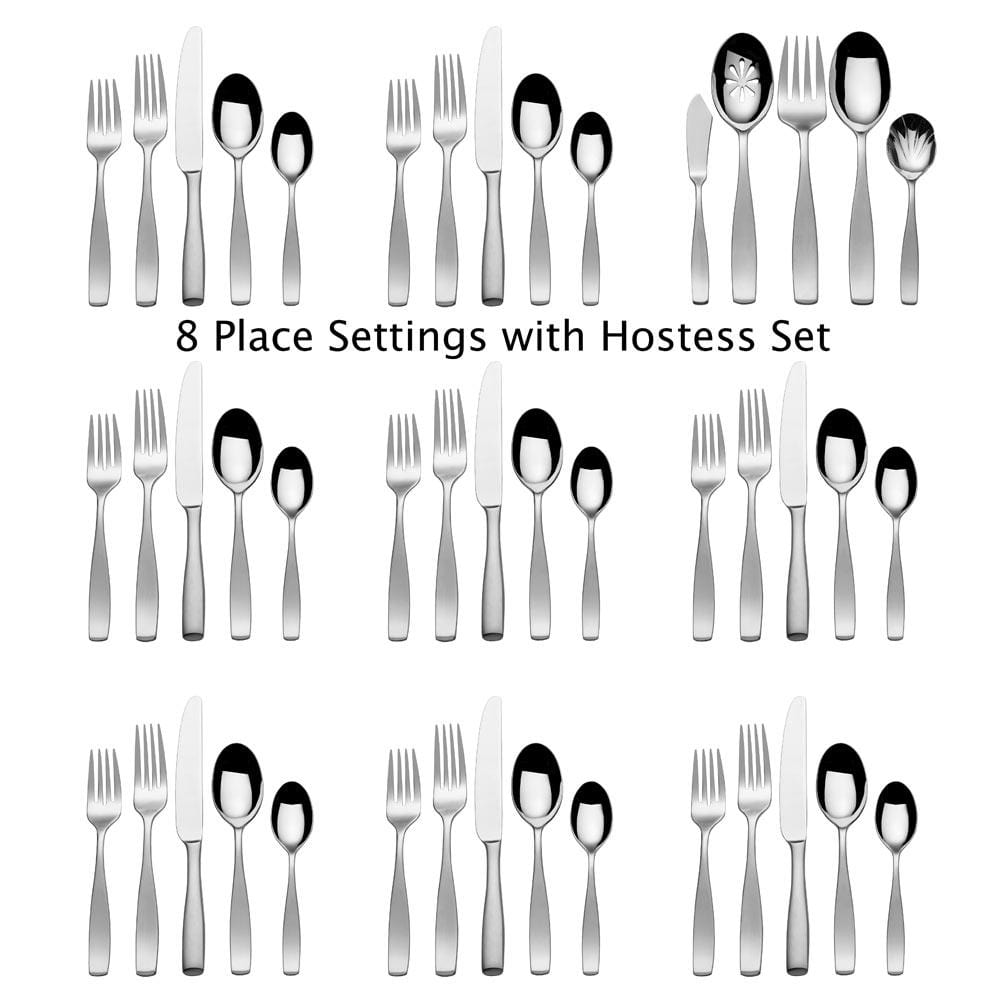 Premium 45-Piece Satin Finish Flatware Set - Service for 8 - Stainless Steel Cutlery Set for Dining, Entertaining & Wedding Gifts - Elegant Tableware for Restaurants, Dinner Parties & Special Occasions