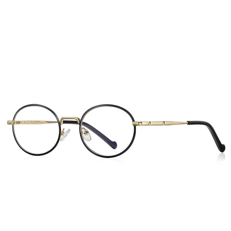 CCspace Unisex Full Rim Round Oval Alloy Eyeglasses 56142 - Lightweight Durable Frame for Men & Women - Perfect for Reading, Driving & Everyday Use