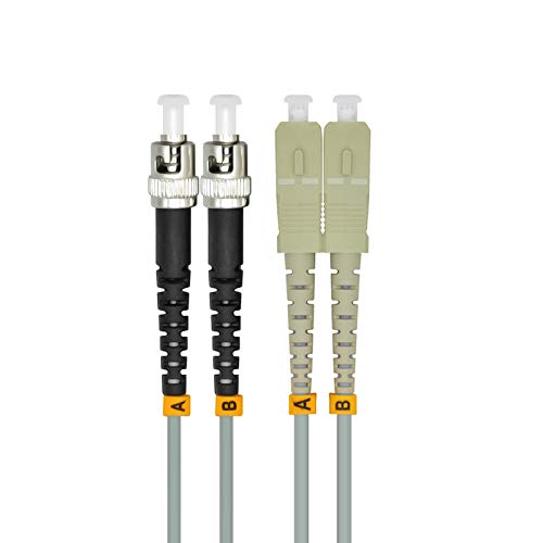 100Meters SC to ST Indoor Armored Duplex 62.5/125 OM1 Multimode Fiber Optic Patch Cable - High-Speed Data Transmission for Networking, CCTV, and Data Centers (100M/330ft, SC-ST Connectors)