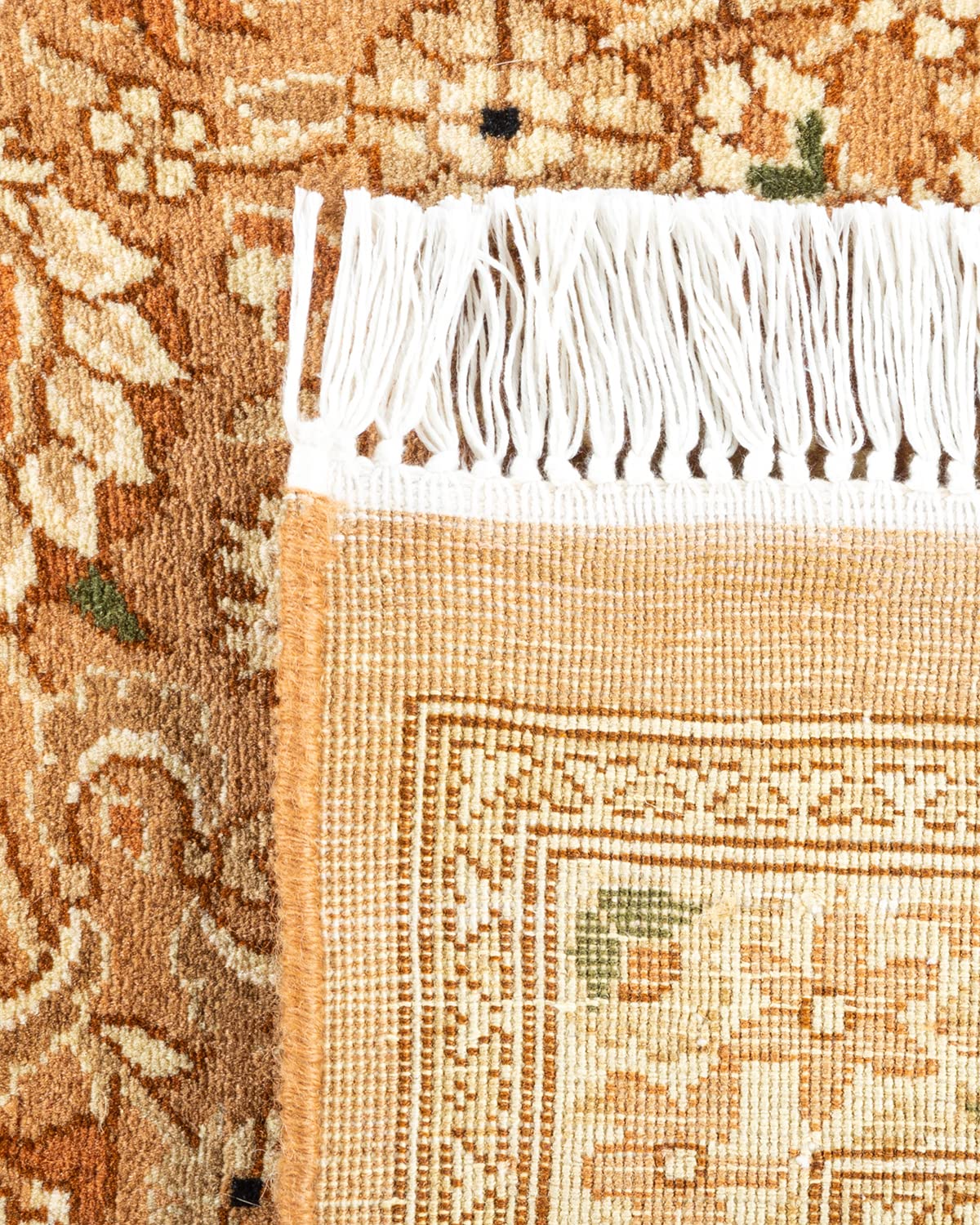 Handmade Traditional Oriental Mogul Yellow Wool Area Rug 6x9 ft - Unique Hand-Knotted Solo Rugs for Living Room, Bedroom & Dining Room Decor