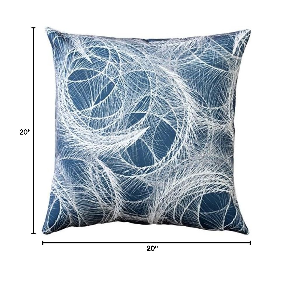 Karalina Collection Feather Swirl Teal Decorative Throw Pillow 20x20 - Soft Luxury Couch Pillow for Living Room, Bedroom & Home Décor