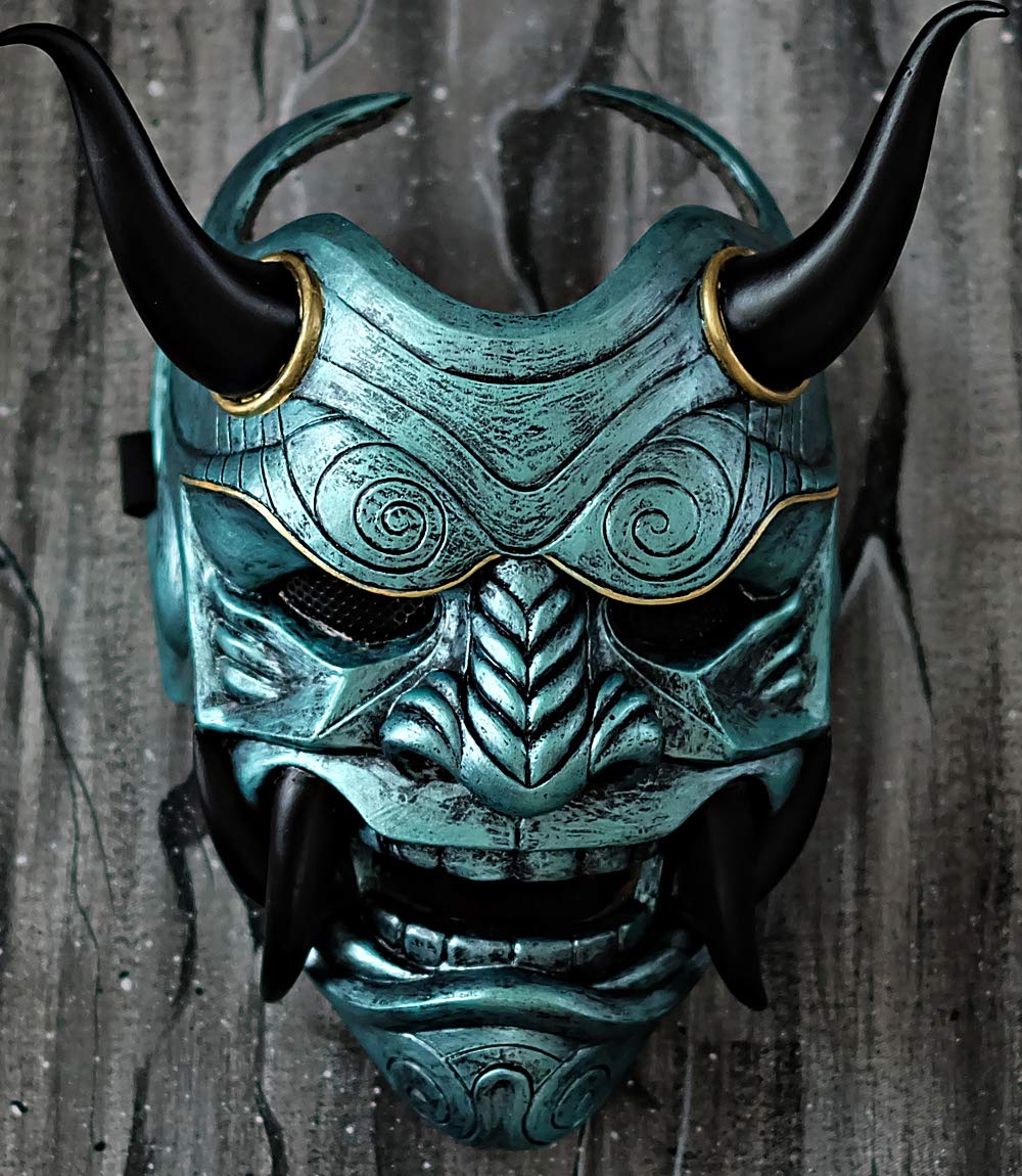 Samurai Oni Demon Airsoft Mask - Full Face Protection for BB Guns, Airsoft Games & Cosplay - Perfect for Halloween Costumes, Evil Cosplay & Tactical Events (Model DA07)
