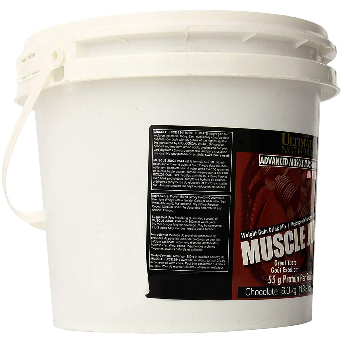 Ultimate Nutrition Muscle Juice 2544 Whey Protein Isolate - High Protein Weight Gain Powder with 55g Protein Per Serving, Chocolate Flavor, 13.2 lbs - Perfect for Post-Workout Recovery & Muscle Building