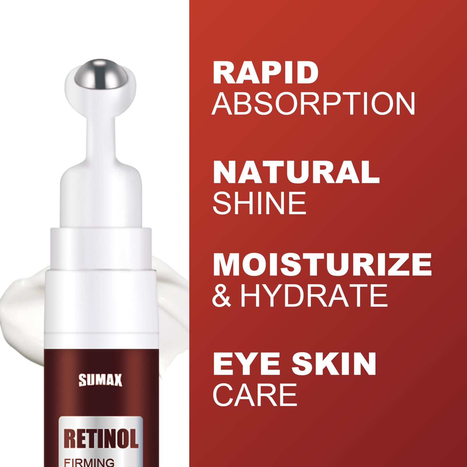 Retinol Firming Under Eye Cream - Anti Aging Eye Serum Stick for Dark Circles, Puffiness & Wrinkles - Daily Wrinkle Treatment with Collagen - Perfect for Night Routine & Travel Skincare