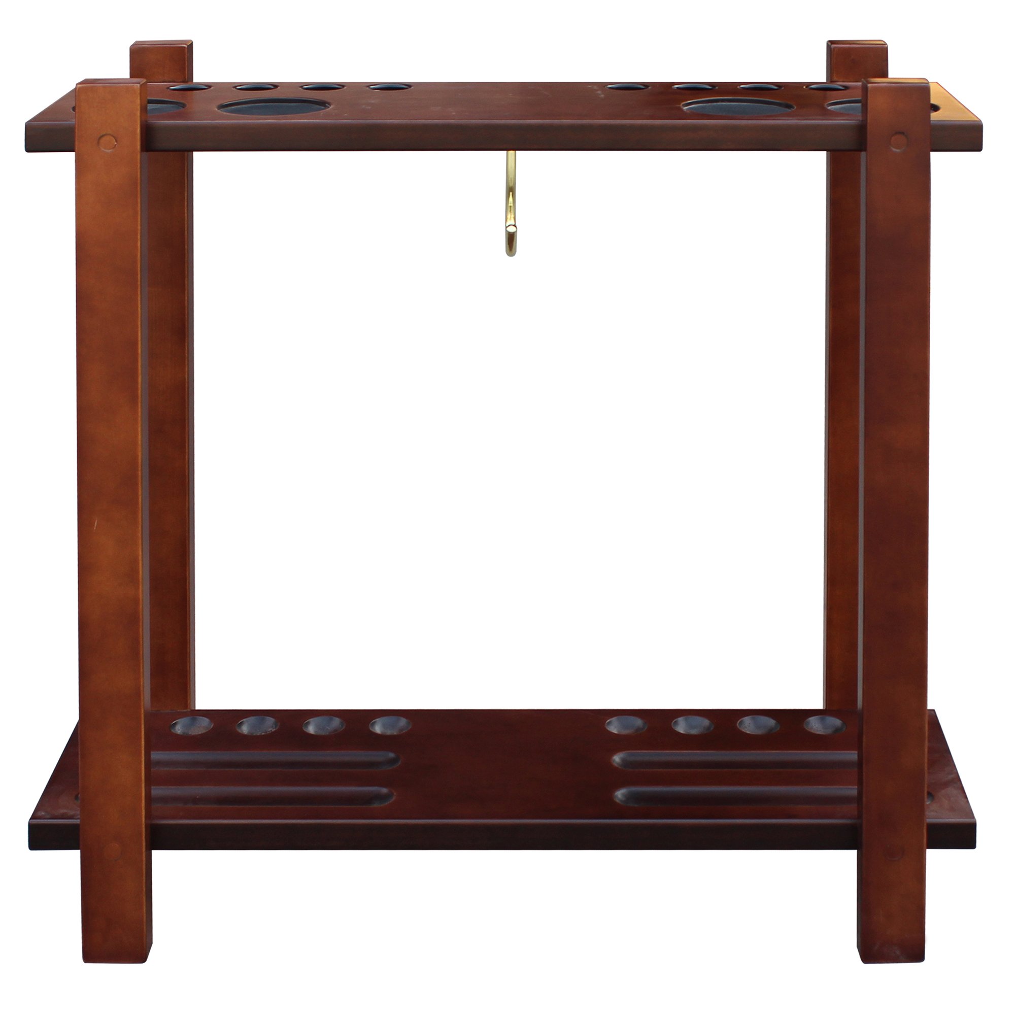 Hathaway Classic Floor Billiard Pool Cue Stick Rack - Heavy Duty Wooden Cue Holder for Home Game Rooms, Bars & Pool Halls - Organize & Display 8 Cues with Stylish Design