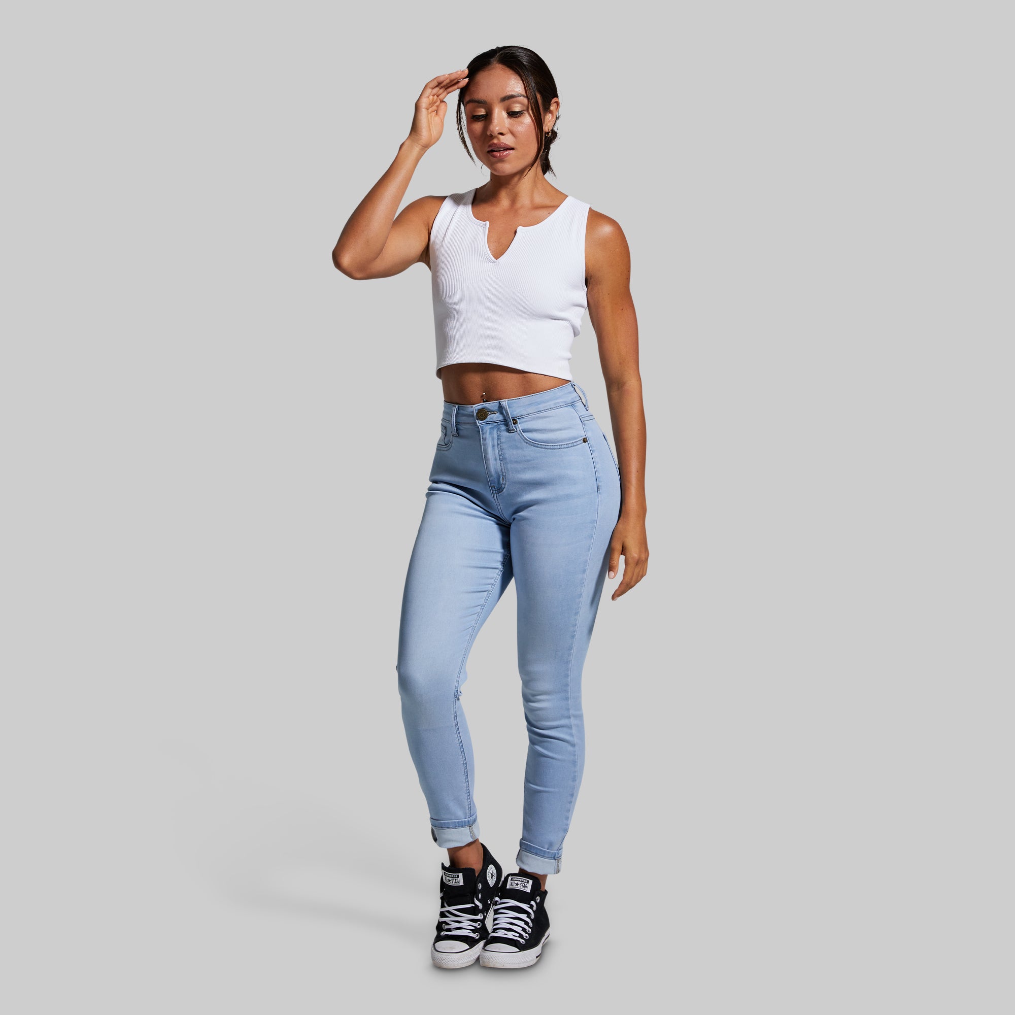 FLEX Stretchy High Rise Skinny Jeans for Women - Light Wash Denim Pants, Comfortable Slim Fit Trousers for Casual Wear, Work & Night Out