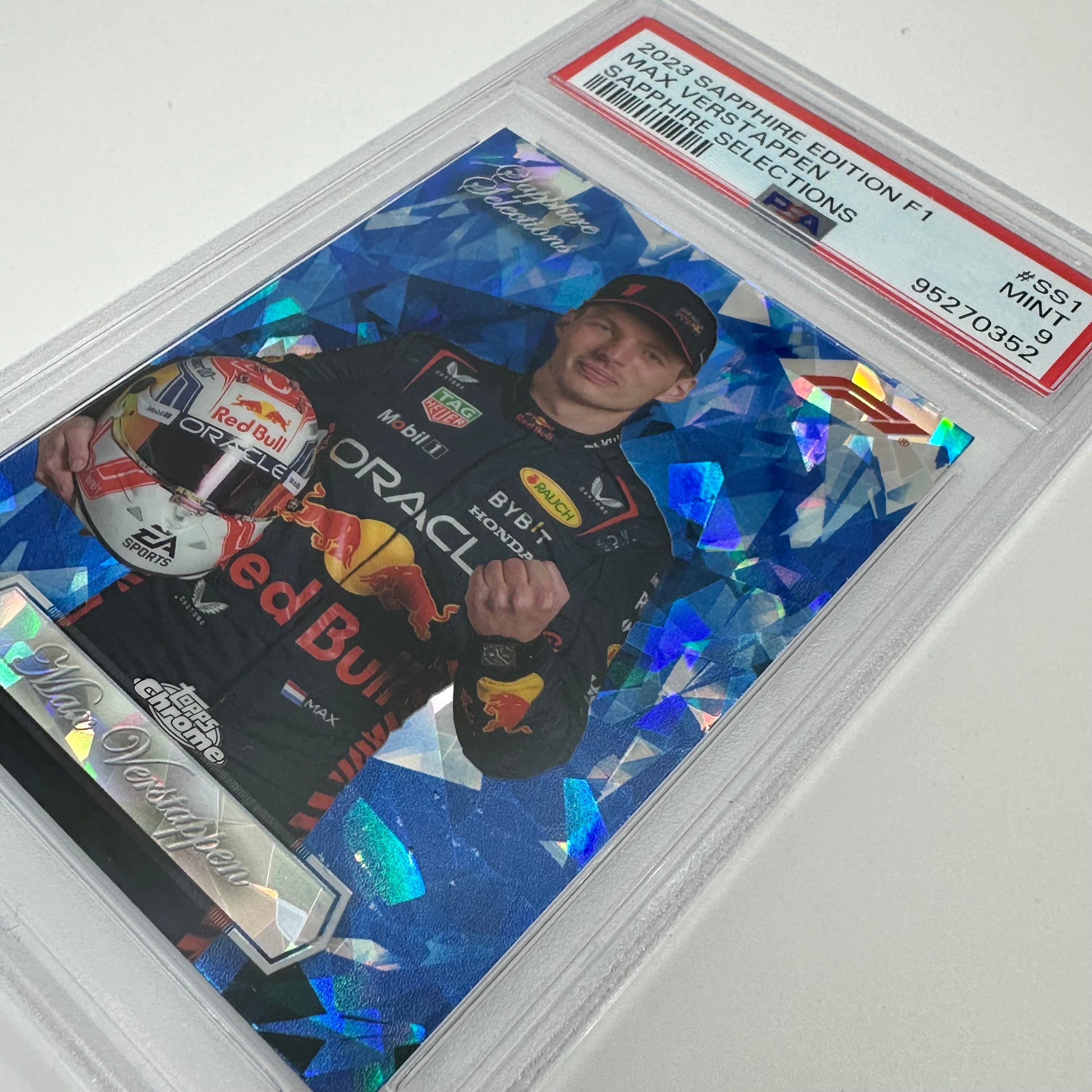 2023 Topps Chrome Sapphire Selections Max Verstappen #SS1 PSA 9 Graded Card - Perfect for F1 Collectors, Racing Fans & Sports Memorabilia Displays