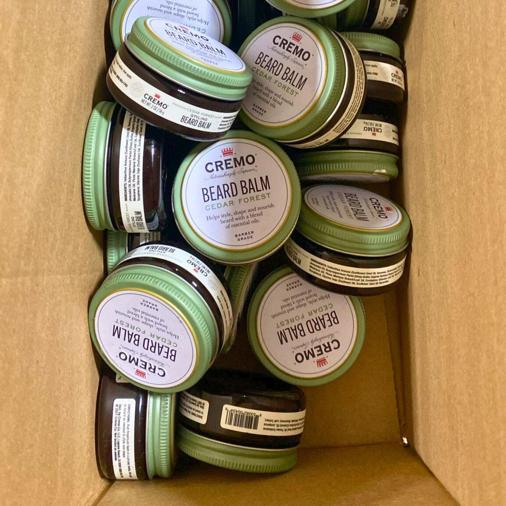 Cremo Beard Balm for Men - Forest Blend with Cedar & Sandalwood, 2 Oz (36 Pack) - Moisturizing & Conditioning Beard Care for Softness & Style - Perfect for Daily Grooming & Styling