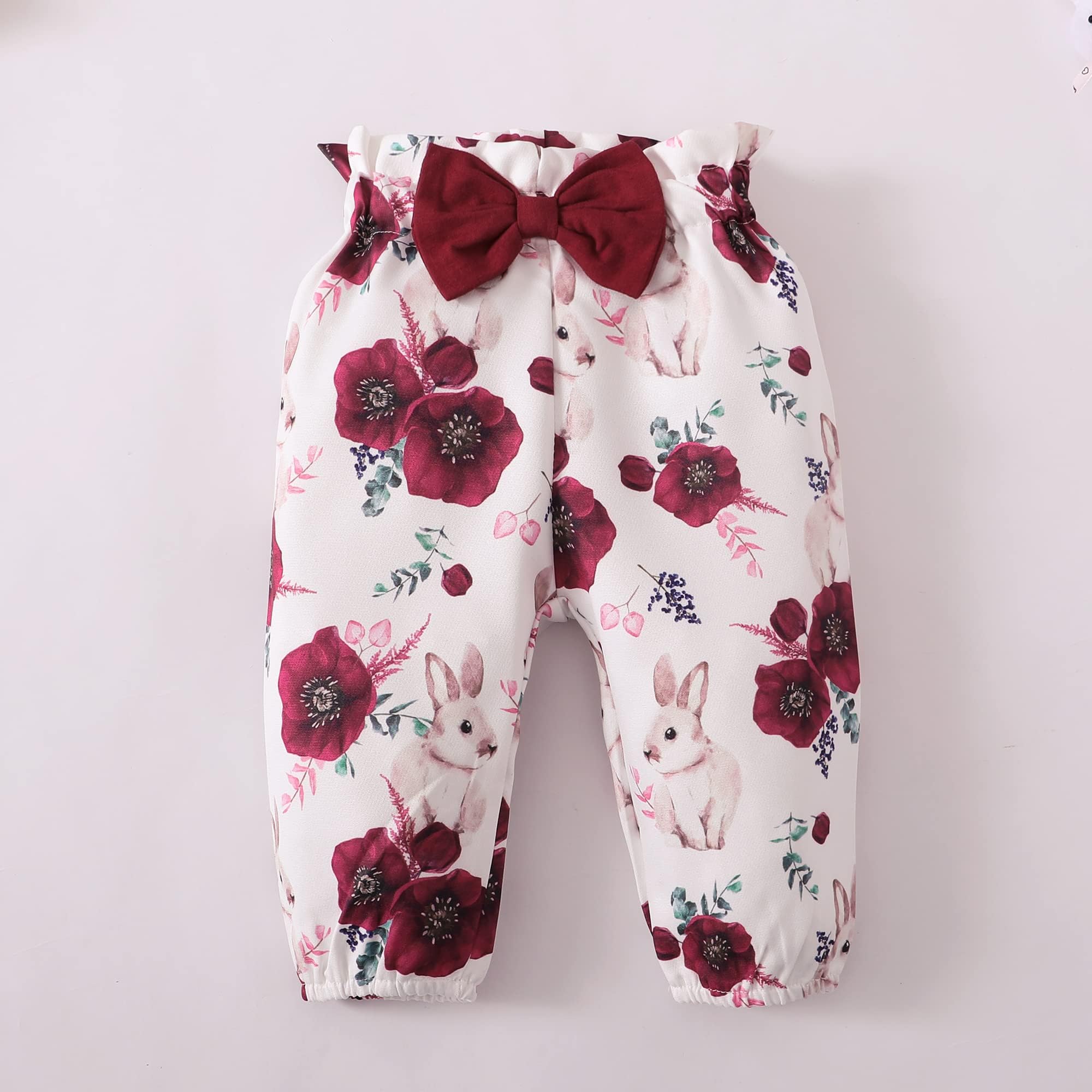 OLLUISNEO Newborn Baby Girl Clothes - Cute Floral Long Sleeve Romper & Pant Set for Infant Girls 0-24 Months | Soft Cotton Winter Outfit for Fall & Winter | Perfect for Family Photos, Holiday Gifts & Daily Wear