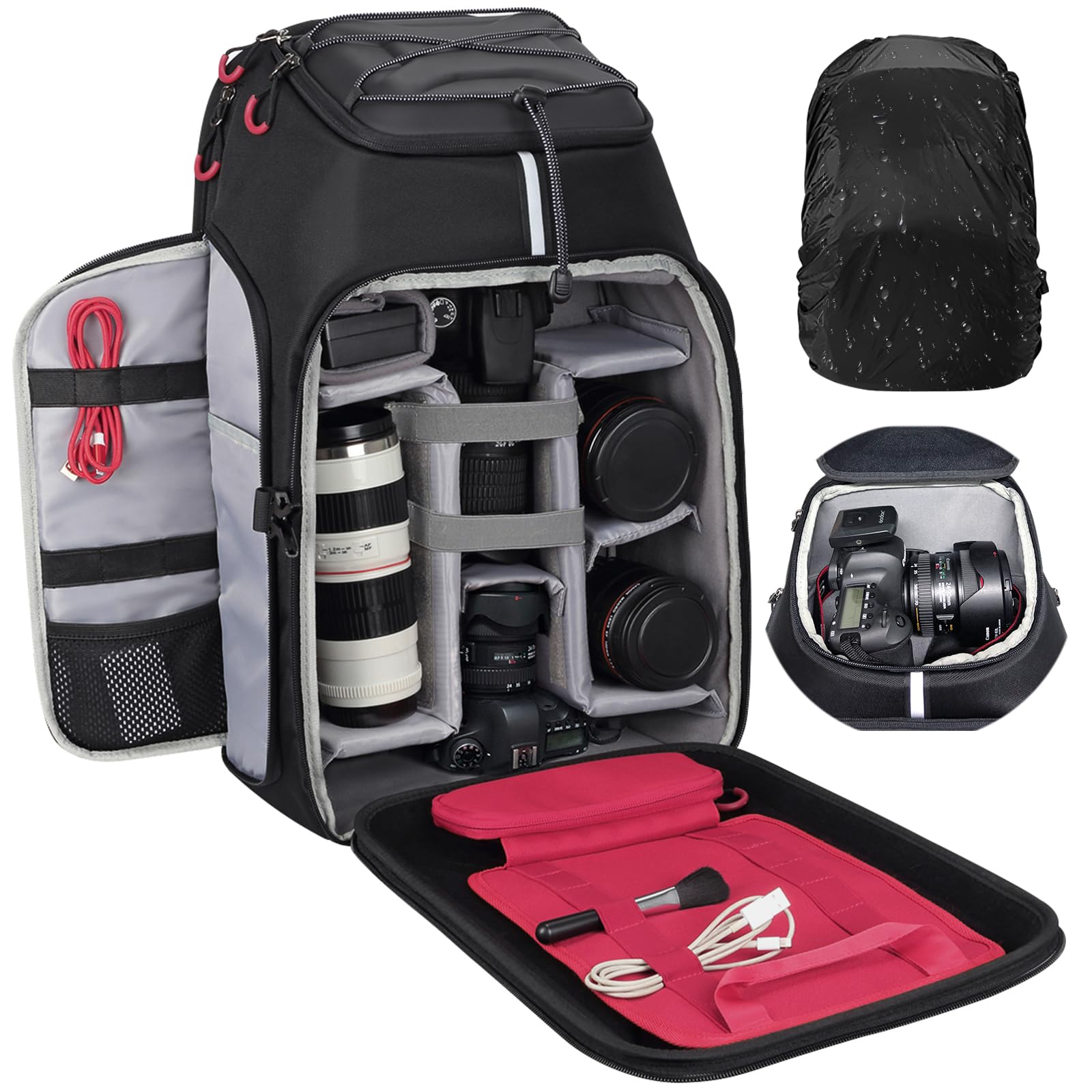 Endurax Professional Waterproof Camera Backpack for DSLR/SLR/Mirrorless Cameras & Drones - Large Photography Bag with Laptop Compartment, Tripod Holder & Rain Cover - Perfect for Travel, Hiking and Outdoor Photography