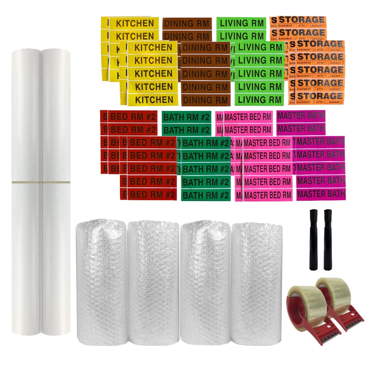 80-Piece 7-Room Moving Box Kit with $75 Worth of Packing Supplies - Perfect for Home Relocation, Office Moves & Storage Organization