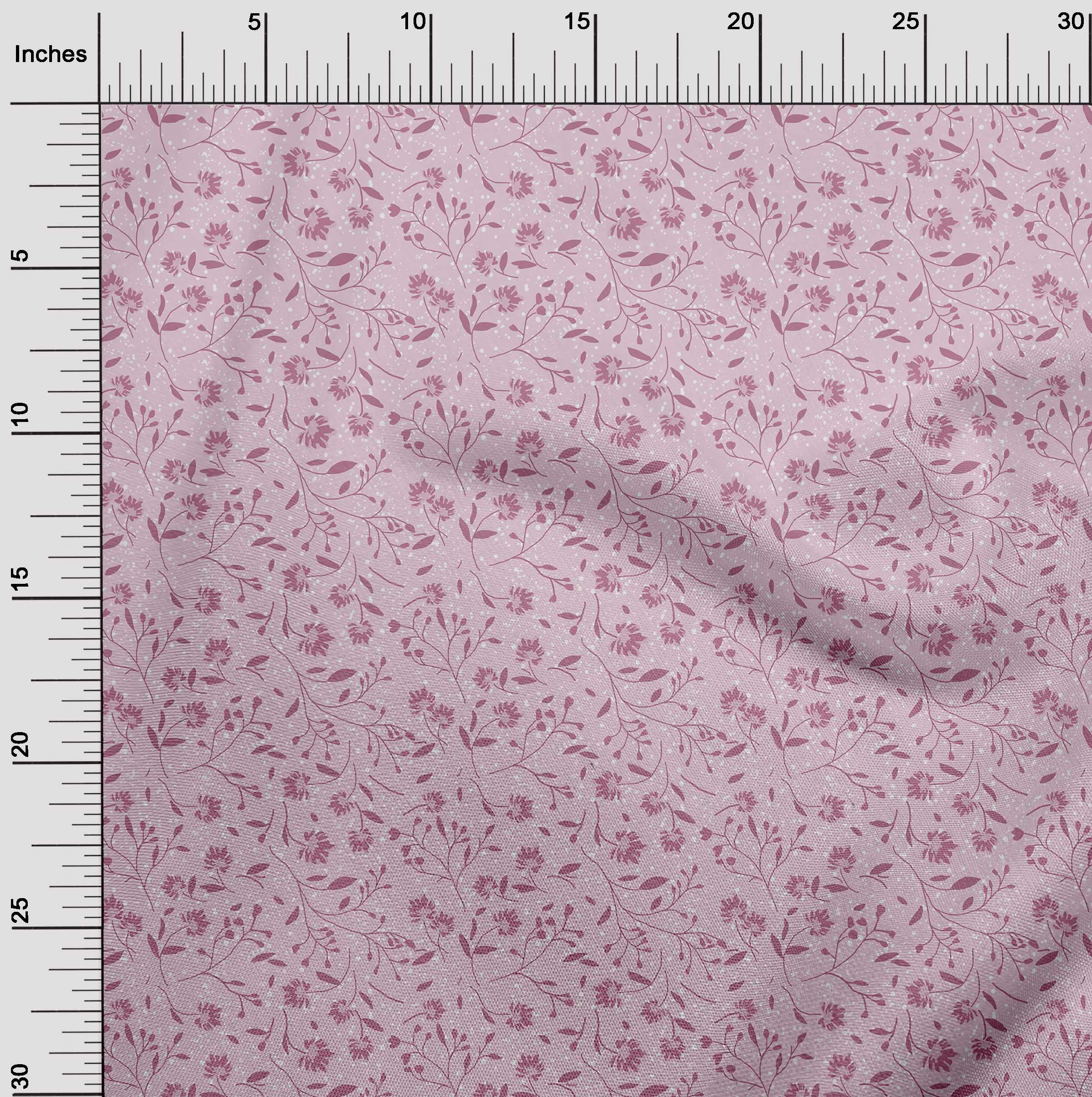 oneOone Rayon Light Pink Floral Print Fabric by The Yard - 56 Inch Wide Soft Draping Material for Dresses, Skirts & DIY Sewing Projects
