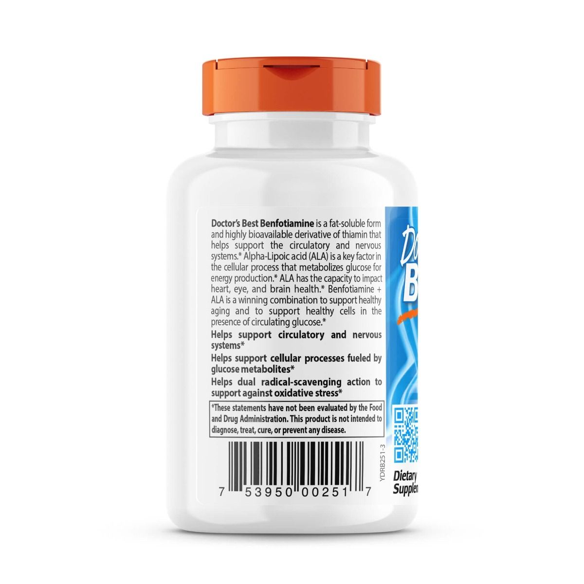 Doctor's Best Benfotiamine 150mg with Alpha Lipoic Acid 300mg - 60 Vegan Capsules for Blood Sugar Support & Nerve Health - Diabetic Neuropathy Relief Supplement