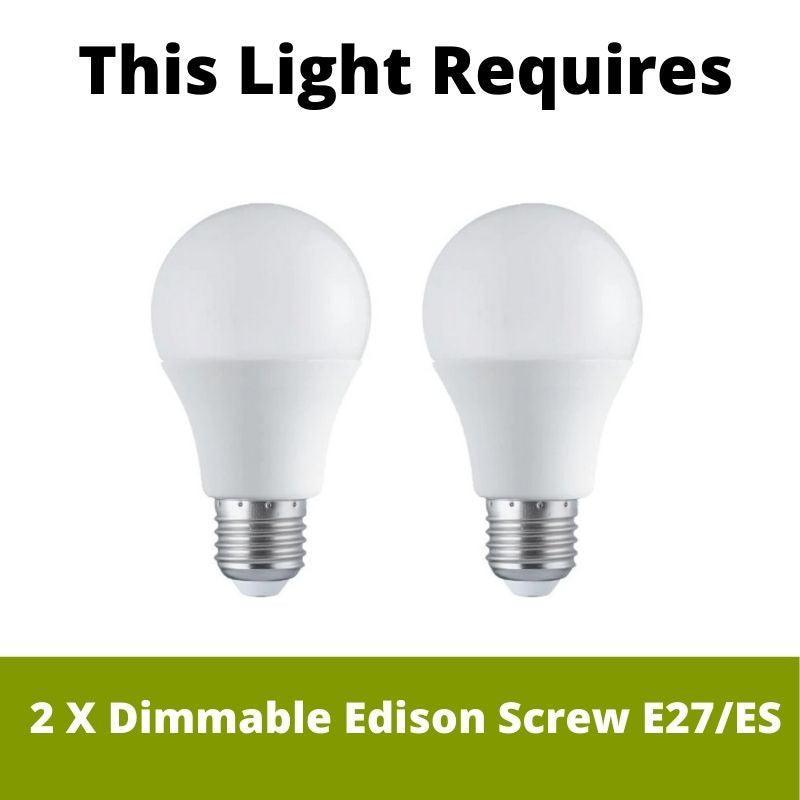 2-Light Chrome Ceiling Flush Mount Bathroom Fixture with White Glass Shade - Perfect for Bathrooms, Powder Rooms & Hallways