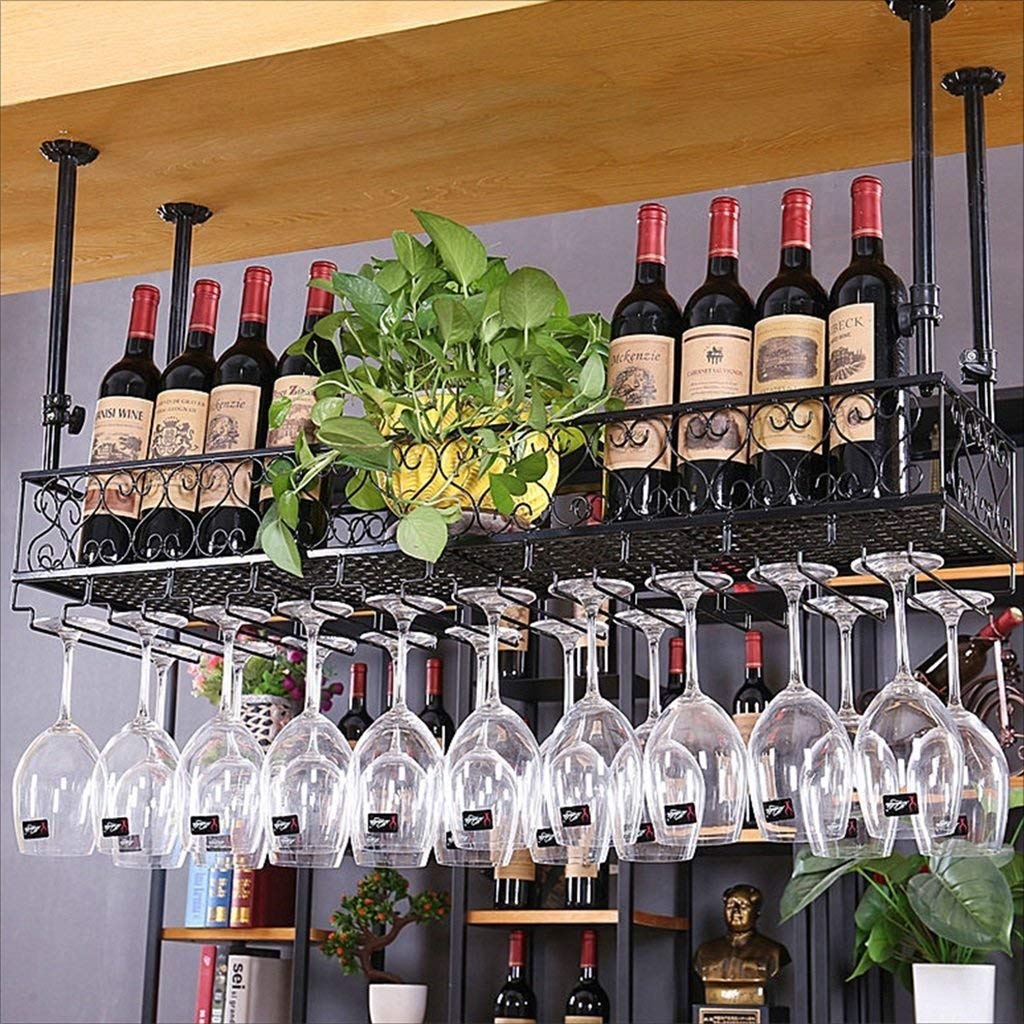 Vintage Wooden Wine Rack for Bars & Restaurants - 80x25cm Countertop Wine Glass Holder - Perfect for Home Bars, Dining Rooms & Commercial Use