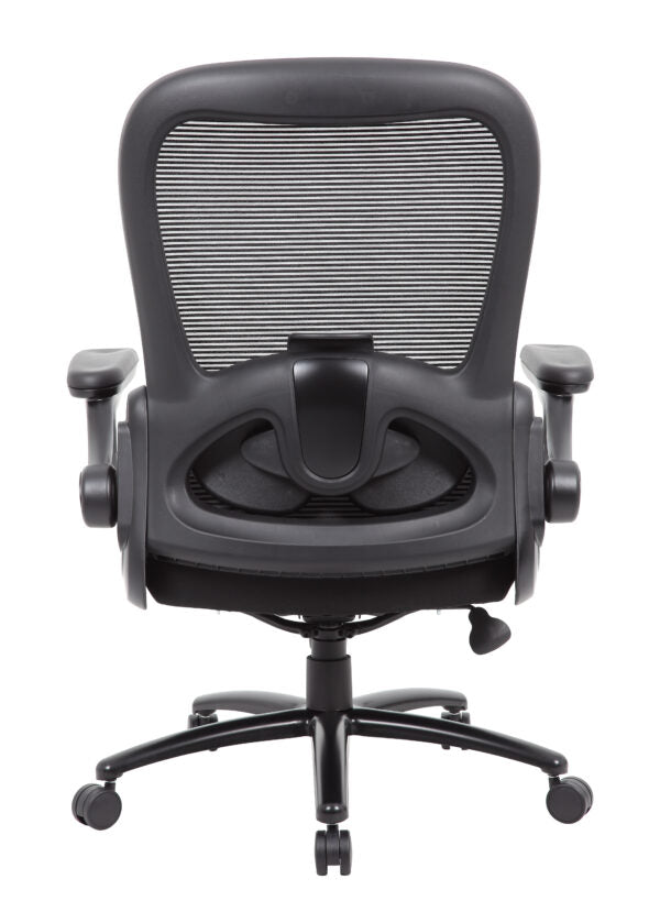 Boss Heavy Duty Flip Arm Mesh Task Chair B601 BK - Ergonomic Office Chair for Home & Work, Adjustable Height & Lumbar Support - Perfect for Long Hours of Sitting, Gaming & Computer Work