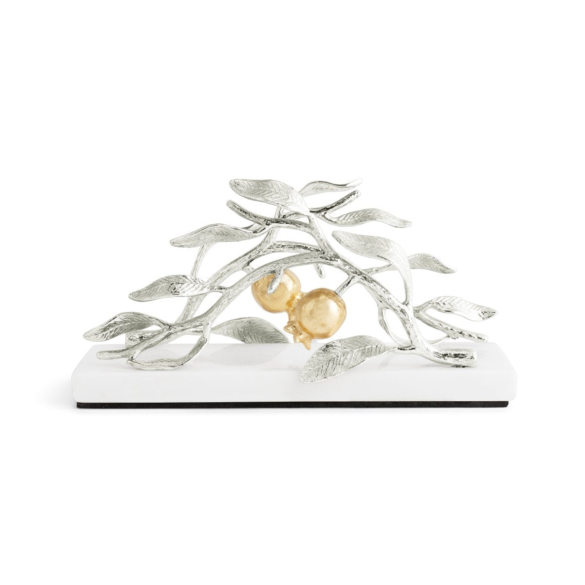 Elegant Pomegranate Silver & Gold Vertical Napkin Holder - Perfect for Wedding, Party, and Holiday Table Decor