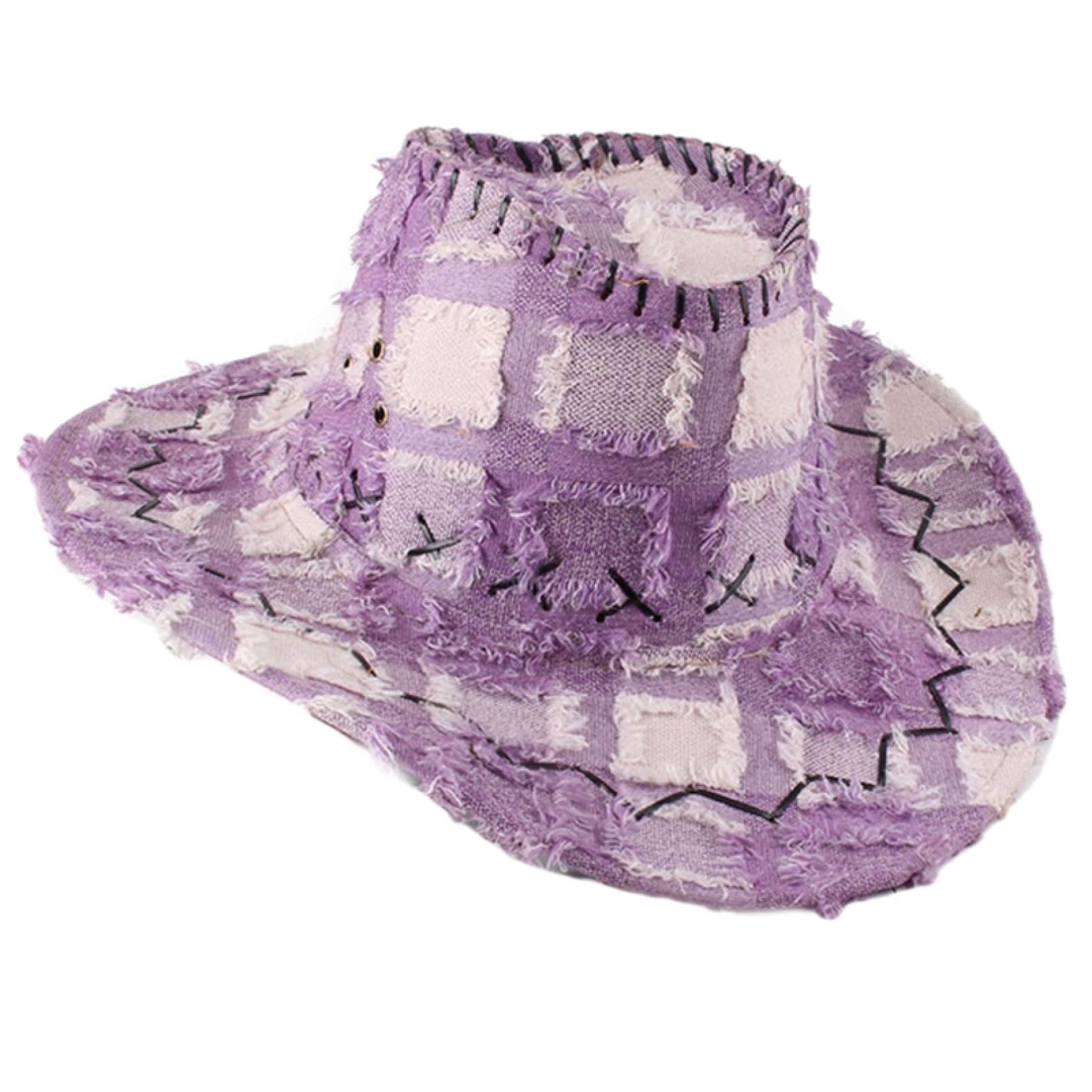 Trendy Personalized Torn Western Cowboy Hat - Wide Brim Sun Visor for Men & Women | Perfect for Rodeo, Music Festivals & Outdoor Adventures