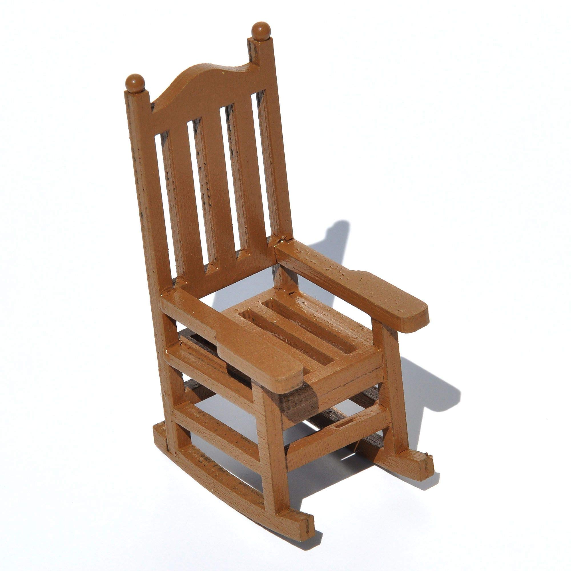 Miniature Wooden Rocking Chair for Fairy Gardens & Dollhouses - Perfect for Tiny Decor, Mini Scenes & DIY Craft Projects