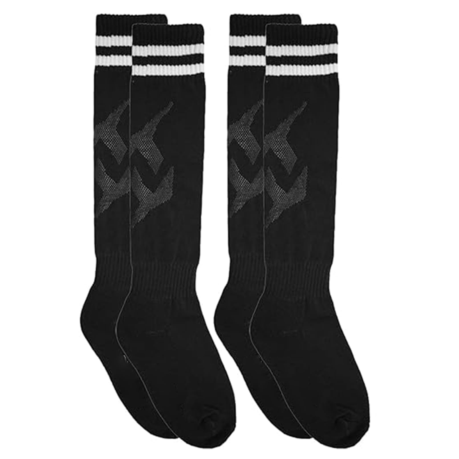 Luwint Striped Soccer Socks for Kids 6-10 Years - Cushioned Over-The-Calf Athletic Socks for Boys & Girls - Perfect for Soccer, Football, Running & Sports Training