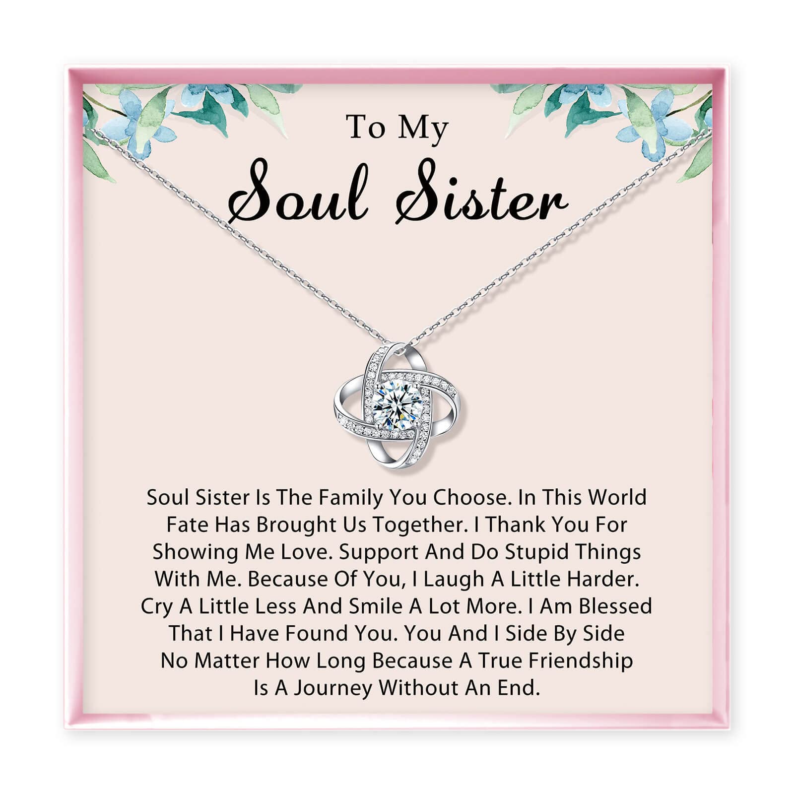 Best Friend Necklace for Women - Soul Sister Gift Set, Friendship Jewelry for Her, BFF, Bestie - Birthday Present for Unbiological Sister & Female Friends | Perfect for Anniversaries, Galentine's Day & Sisterhood Celebrations