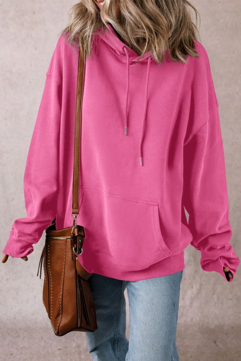 Cozy Fleece Lined Kangaroo Pocket Hoodie with Drawstring - Warm Oversized Sweatshirt for Women & Men | Perfect for Winter, Outdoor Activities & Casual Wear