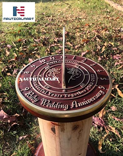 Ruby Wedding Anniversary Sundial Gift - 40th Year Keepsake for Couples - Perfect for Outdoor Garden, Patio & Home Decor