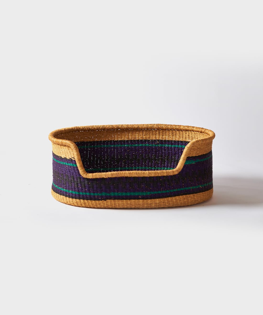 Handmade African Woven Dog Basket Bed - Small, Medium & Large Bolga Pet Bed with Mattress | Eco-Friendly Wicker Puppy Furniture for Indoor/Outdoor Use | Perfect for Living Room, Patio or Bedroom