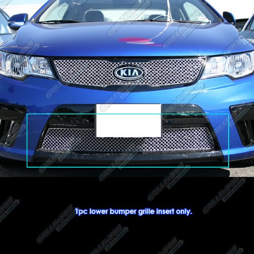 APS Compatible with Kia Forte Koup 2010-2013 Lower Bumper Stainless Steel Chrome Mesh Front Grille Insert S18-S0286XK - Upgrade Your Car's Style & Protection for Daily Driving & Car Shows