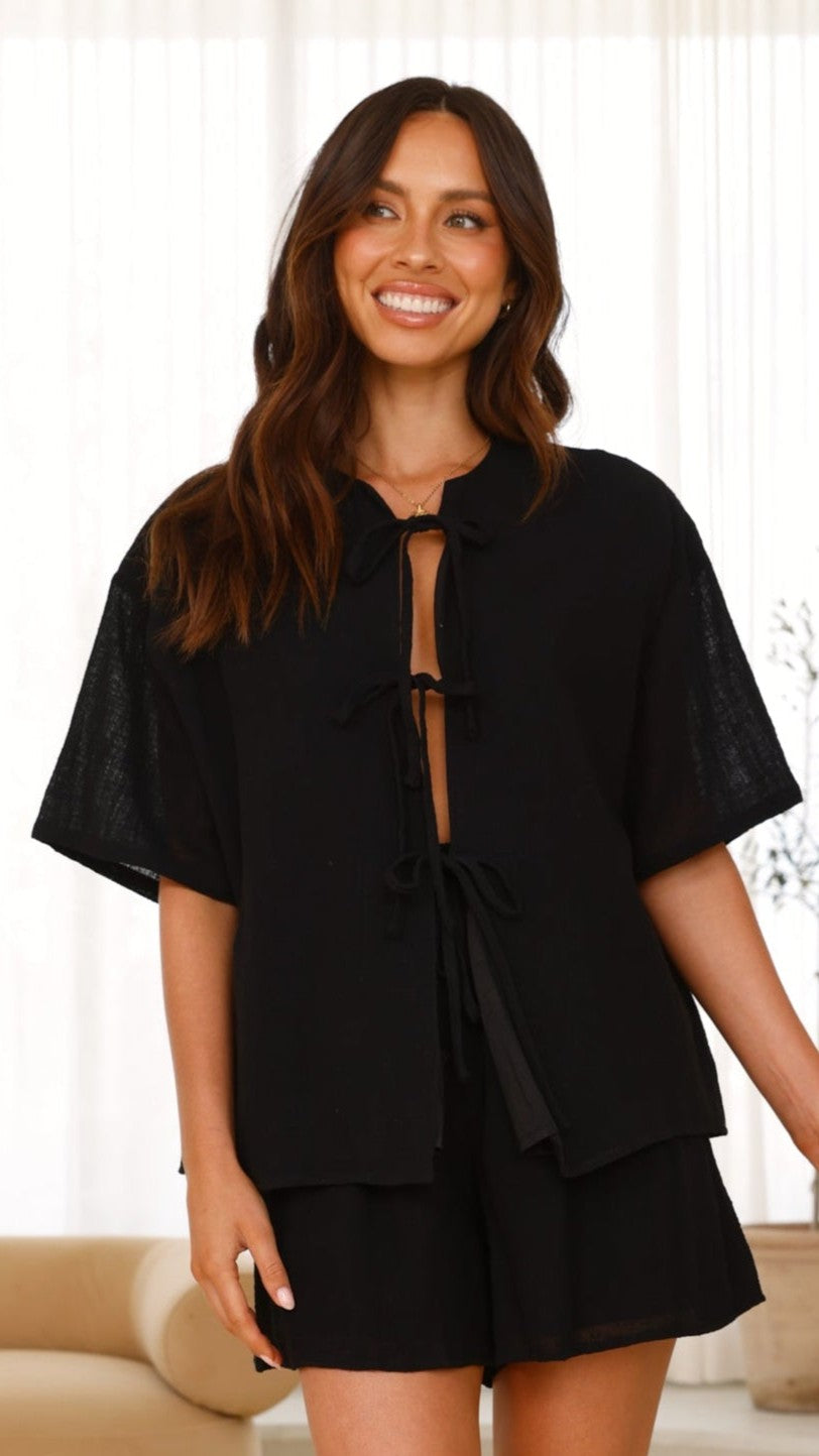 Arana Top for Women - Elegant Black Blouse for Casual & Office Wear | Perfect for Everyday Outfits & Professional Looks