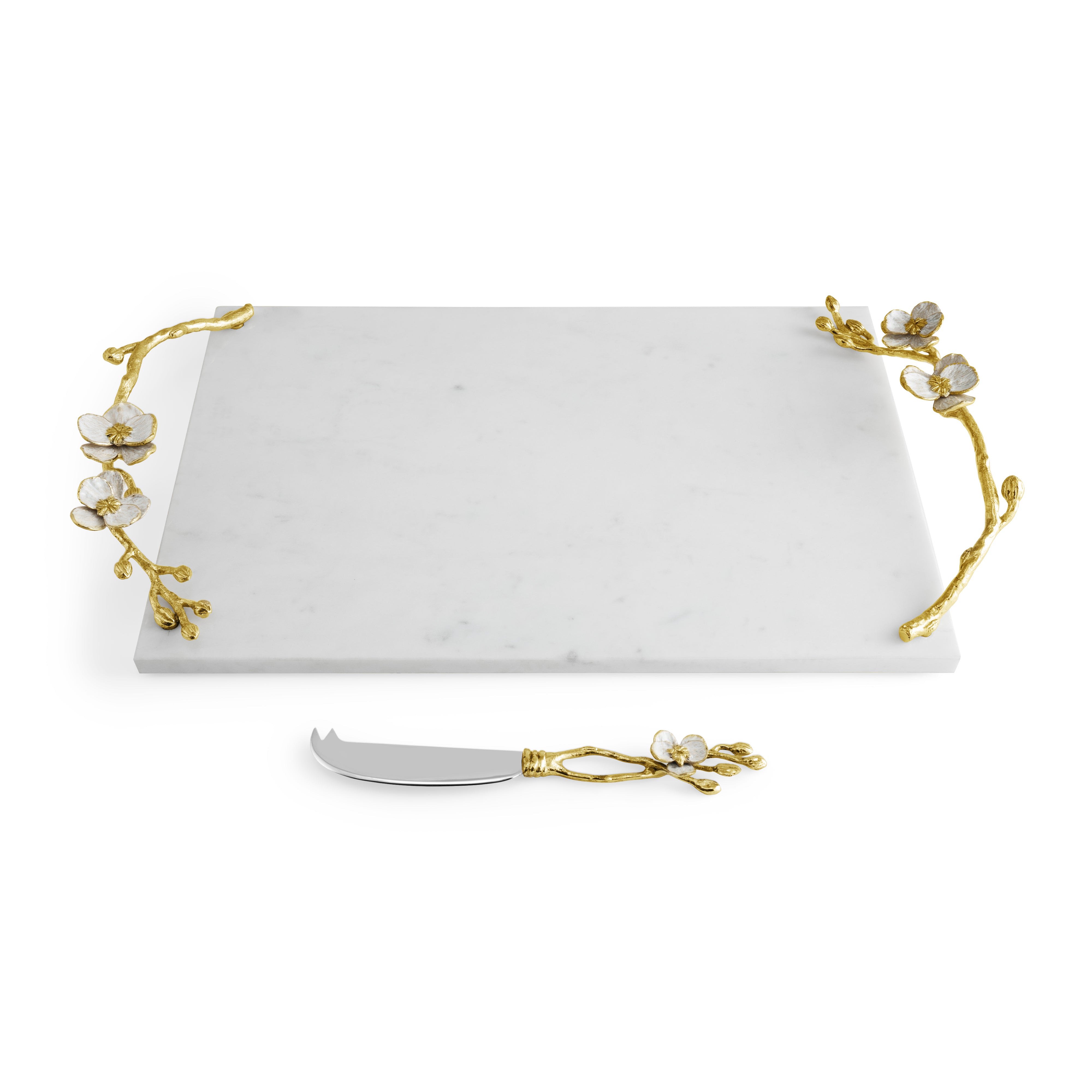 Premium Large Orchid Cheese Board with Knife Set - Perfect for Entertaining, Charcuterie, and Wine Pairing at Home Parties
