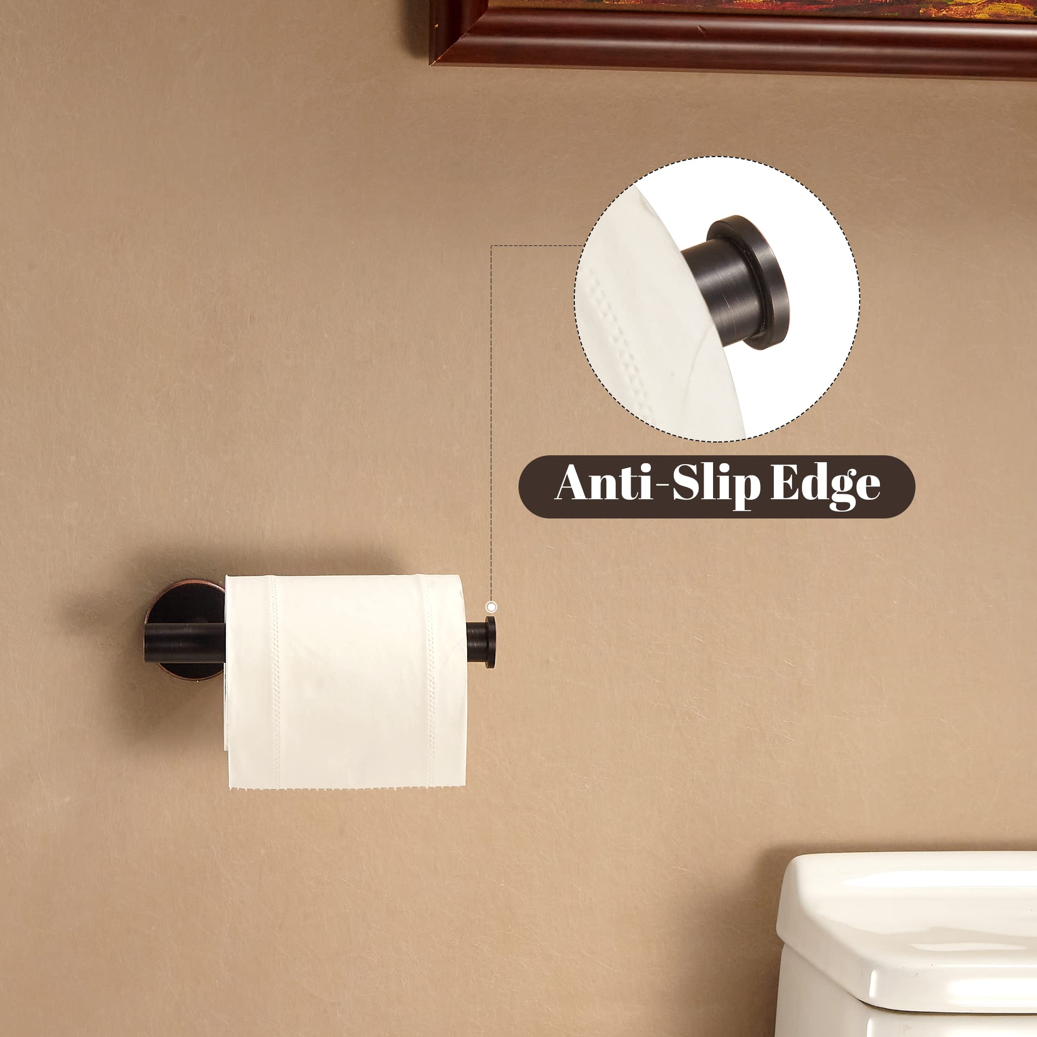 Bronze Toilet Paper Holder Set - Rustproof Stainless Steel Bathroom Accessories for Farmhouse Style