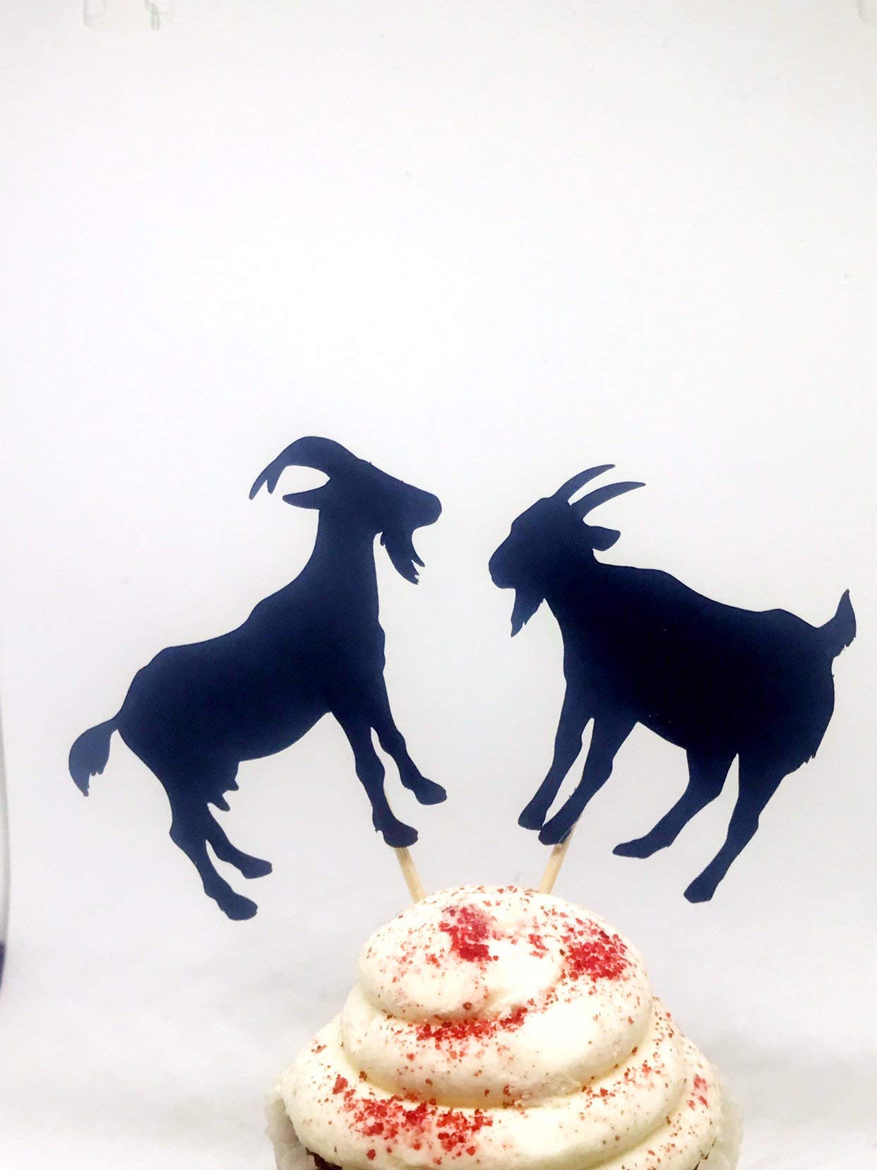 12pcs Goat Cupcake Toppers for Farm Birthday Party, Barnyard Animal Decorations - Perfect for Farm Theme Cakes, Baby Showers & Country Weddings