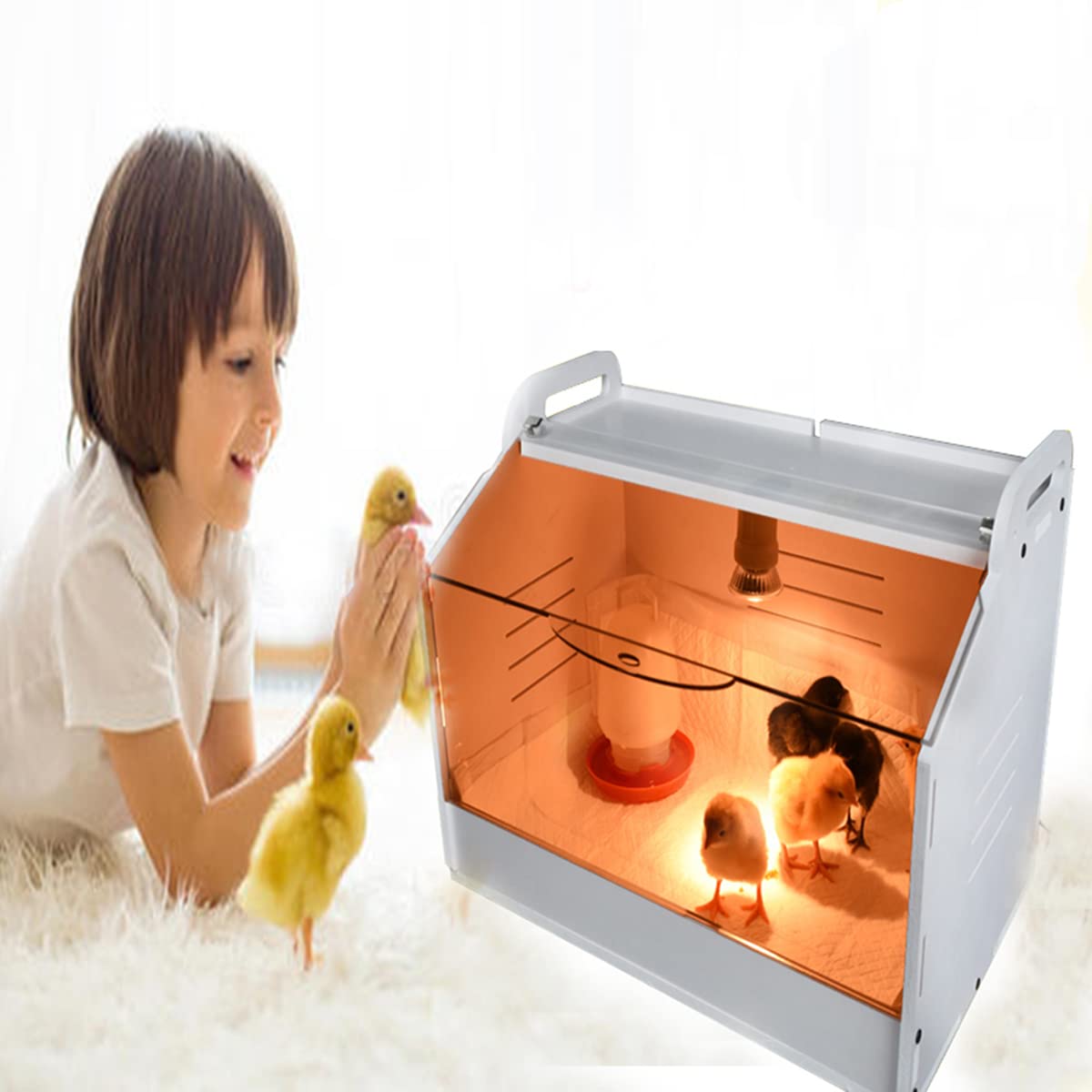 Intelligent Brooder Box for 10-15 Newborn Chicks, Quail & Small Animals - Manual Poultry Heater Breeding Box for Backyard Farming & Pet Care