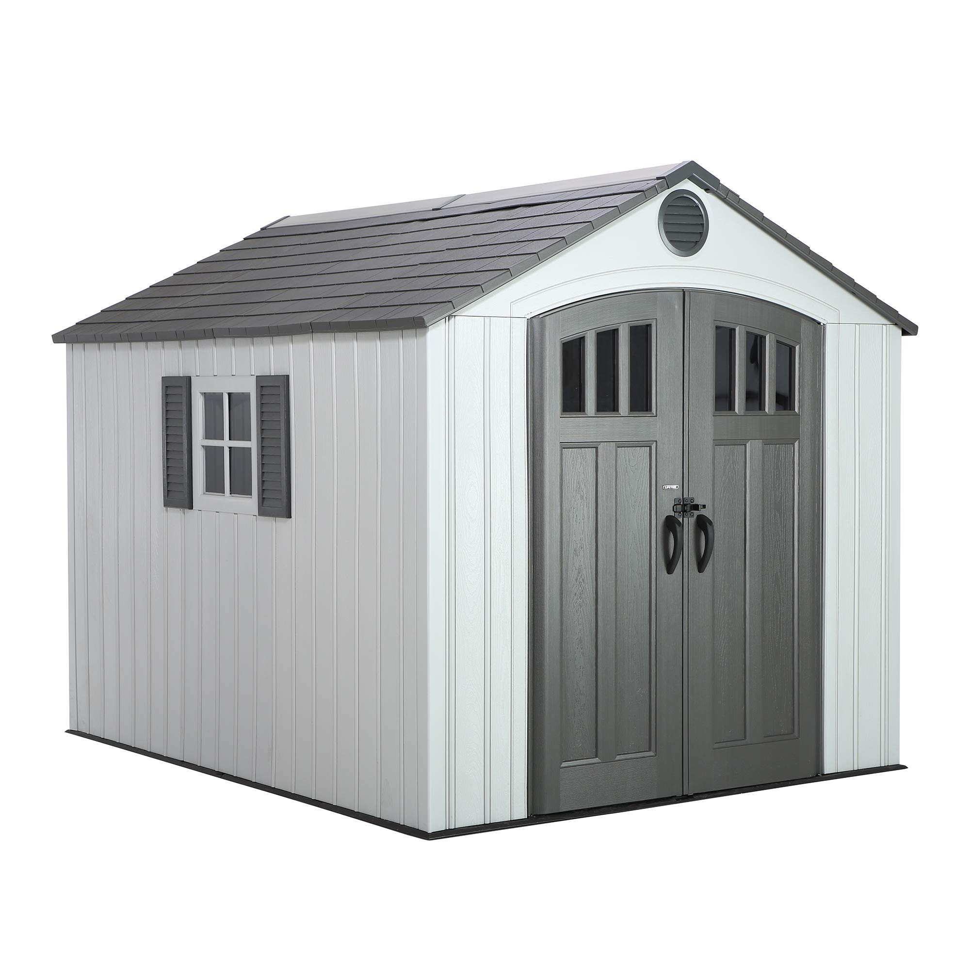 Lifetime 60202 8x10 Ft. Outdoor Storage Shed, Gray - Durable Weather-Resistant Backyard Shed for Garden Tools, Lawn Equipment & Seasonal Items | Perfect for Patio, Yard & Home Organization