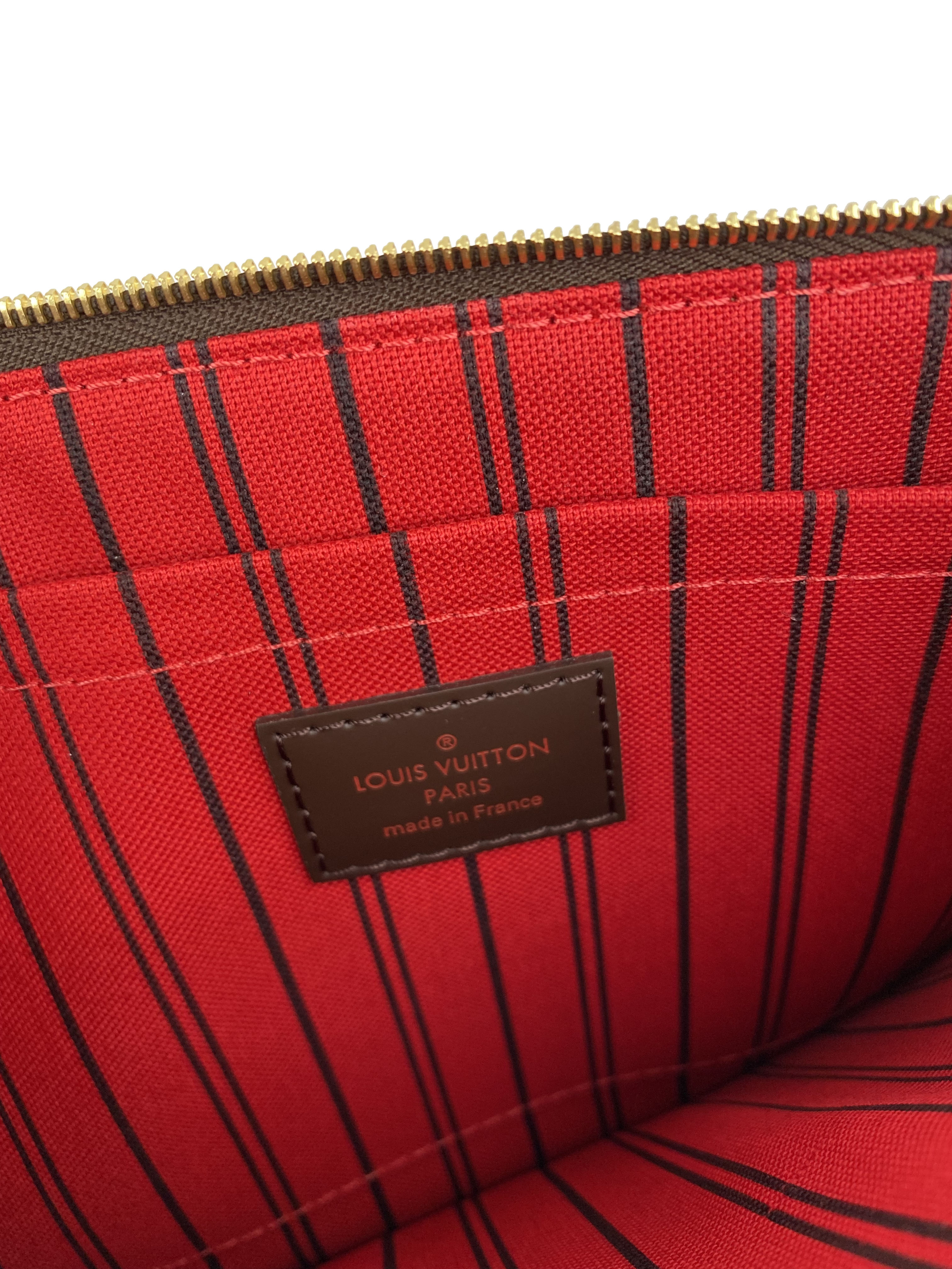 Authentic Louis Vuitton Damier Ebene Neverfull MM Tote Bag - Luxury Designer Handbag for Women, Perfect for Work, Travel & Everyday Use